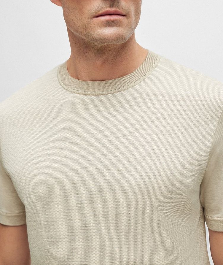 T-shirt en coton et en soie à rayures image 3