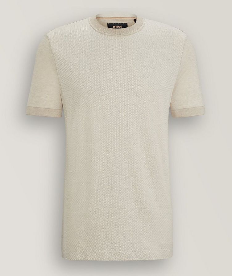 Two-Toned Micro Jacquard Cotton-Silk T-Shirt image 0