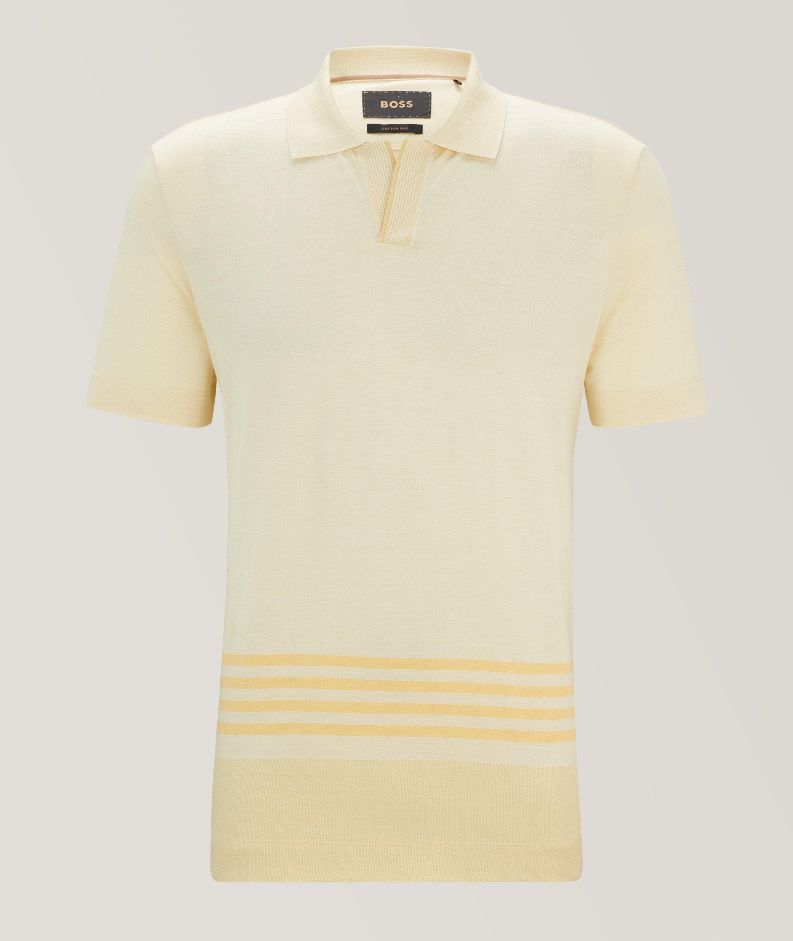 Two-Toned Striped Cotton-Silk Polo image 0