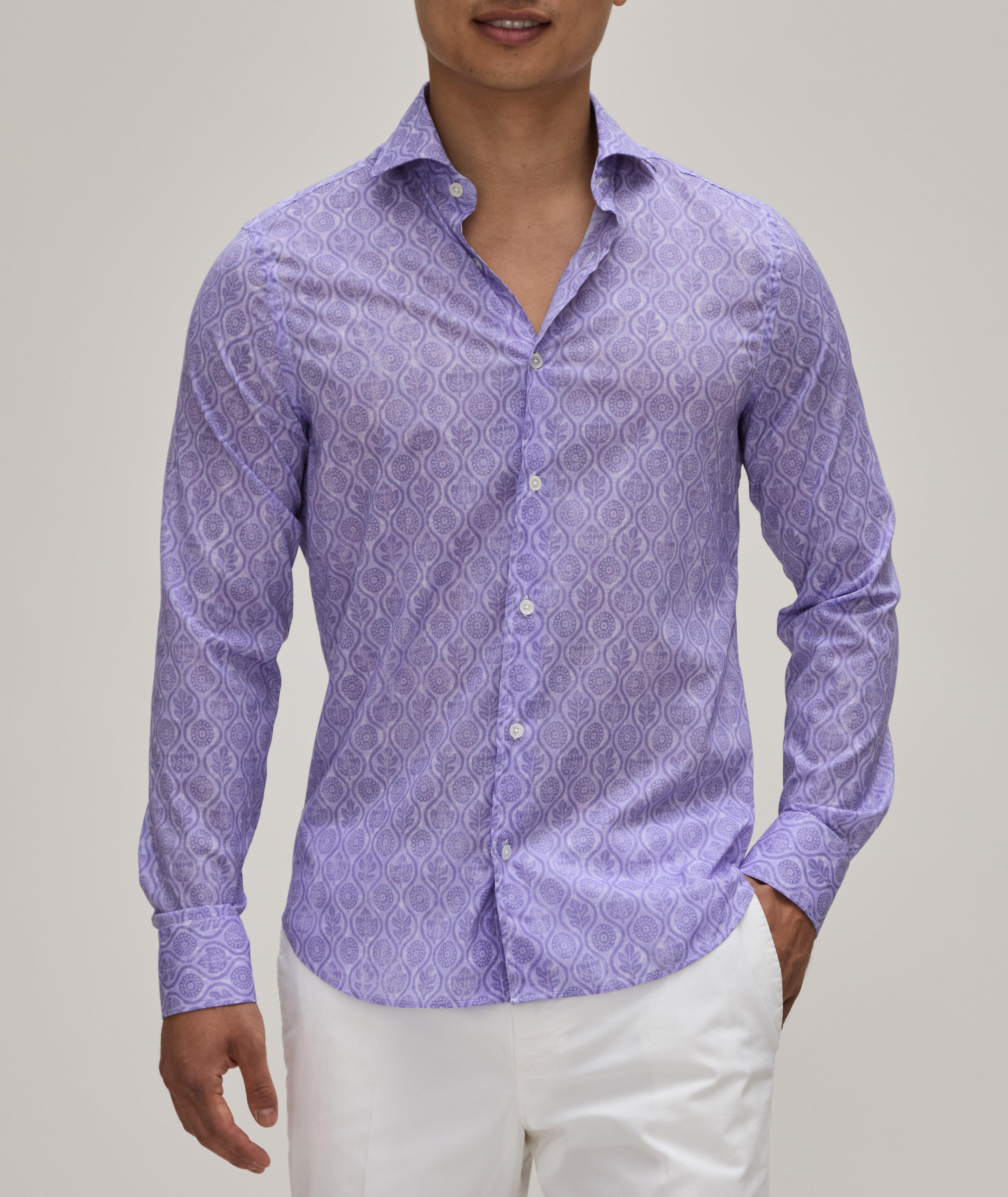 Leaf & Floral Stretch-Cotton Shirt  image 1