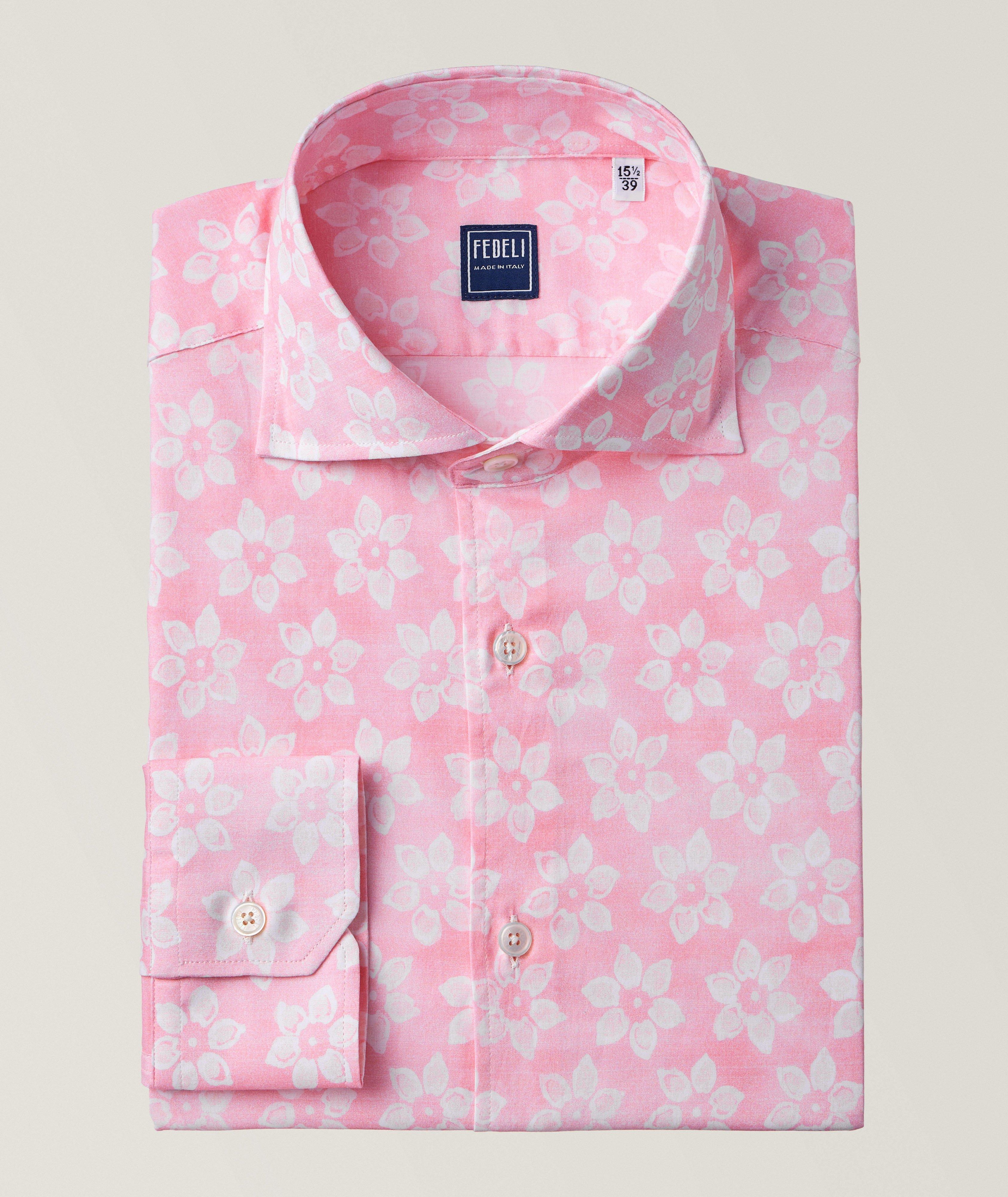 Floral Stretch-Cotton Sport Shirt