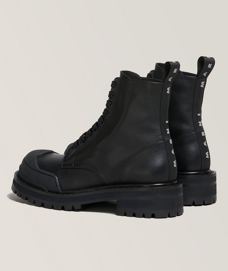 Chunky Toed Calf Leather Lace-up Combat Boots image 2