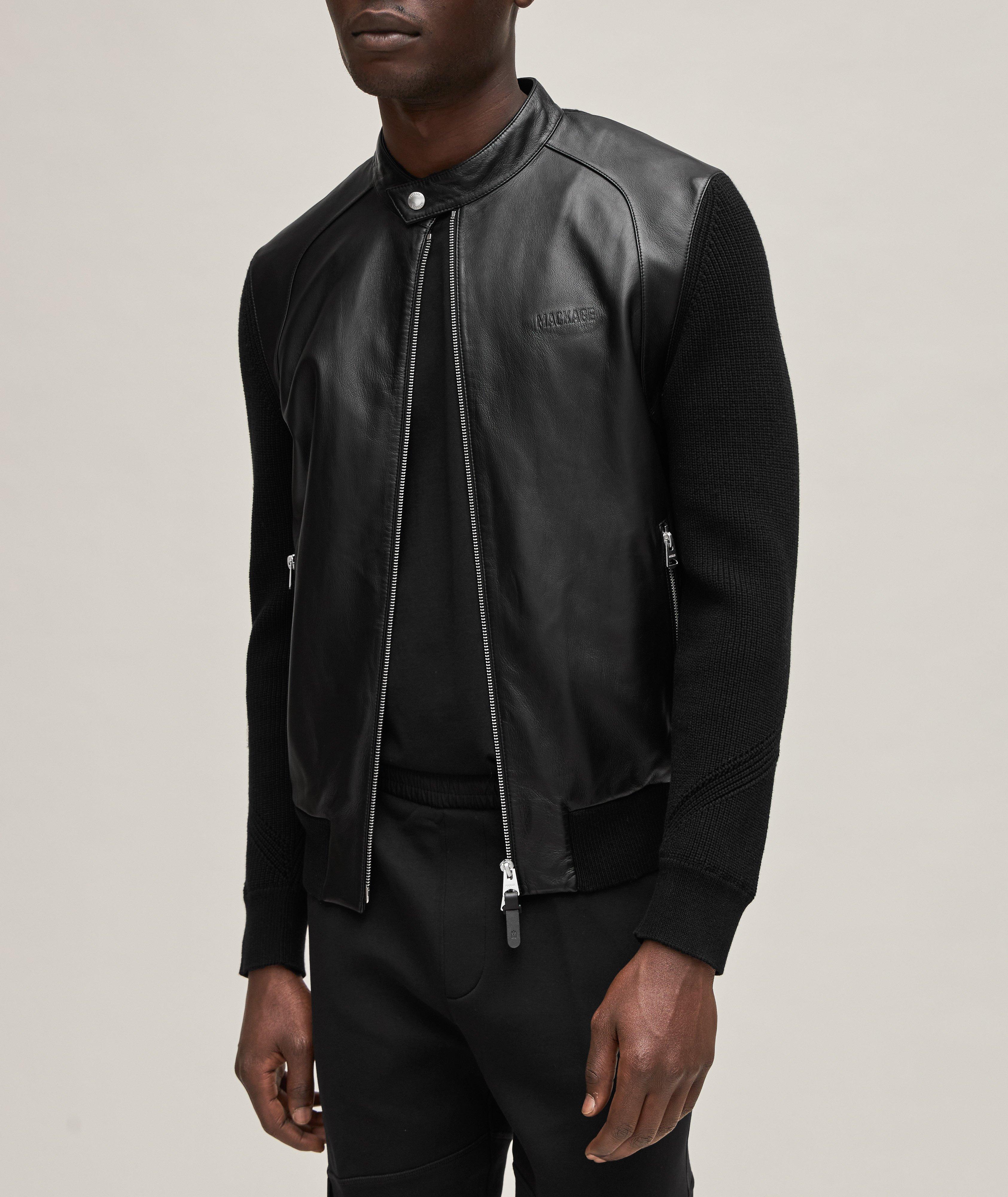 Dominic Genuine Lambskin Leather Hybrid Knit Jacket  image 1