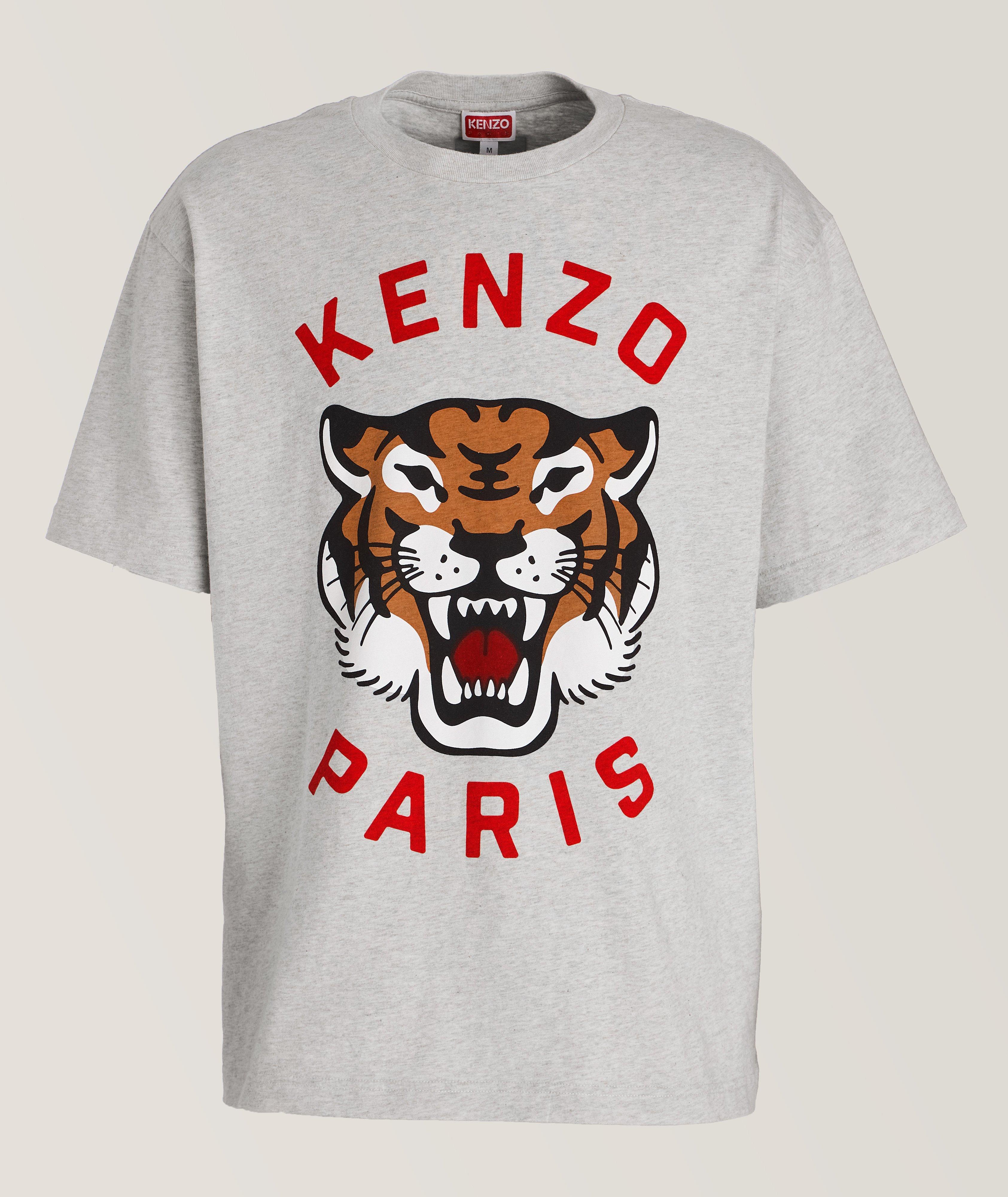 T-shirt en coton avec dessin de tigre image 0