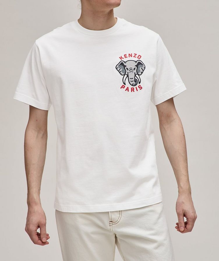 Elephant Embroidery Cotton T-Shirt image 1
