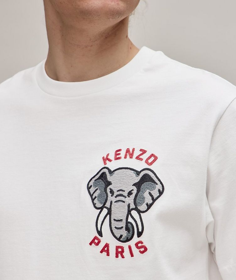 Elephant Embroidery Cotton T-Shirt image 3
