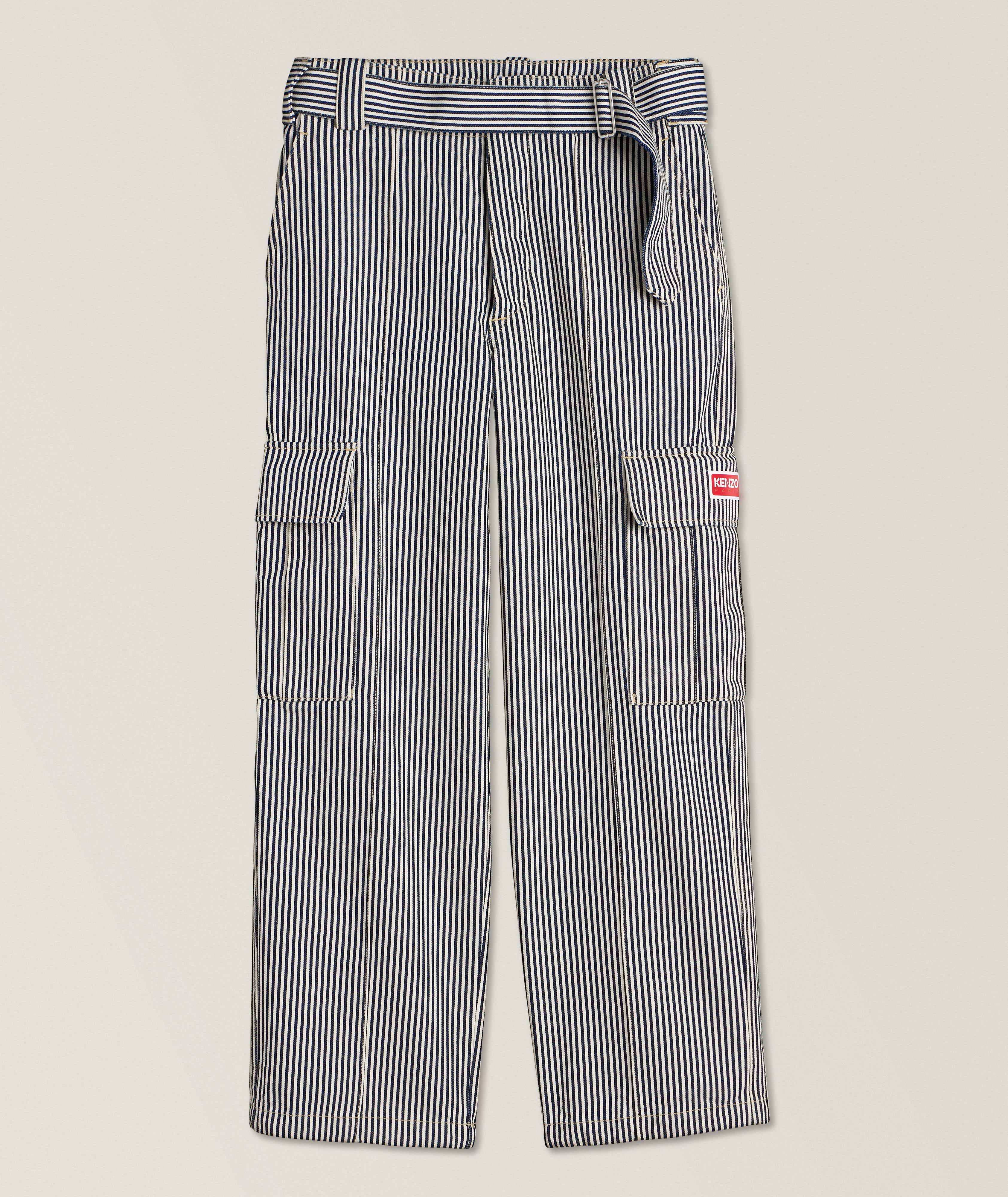 Pantalon cargo à rayures image 0