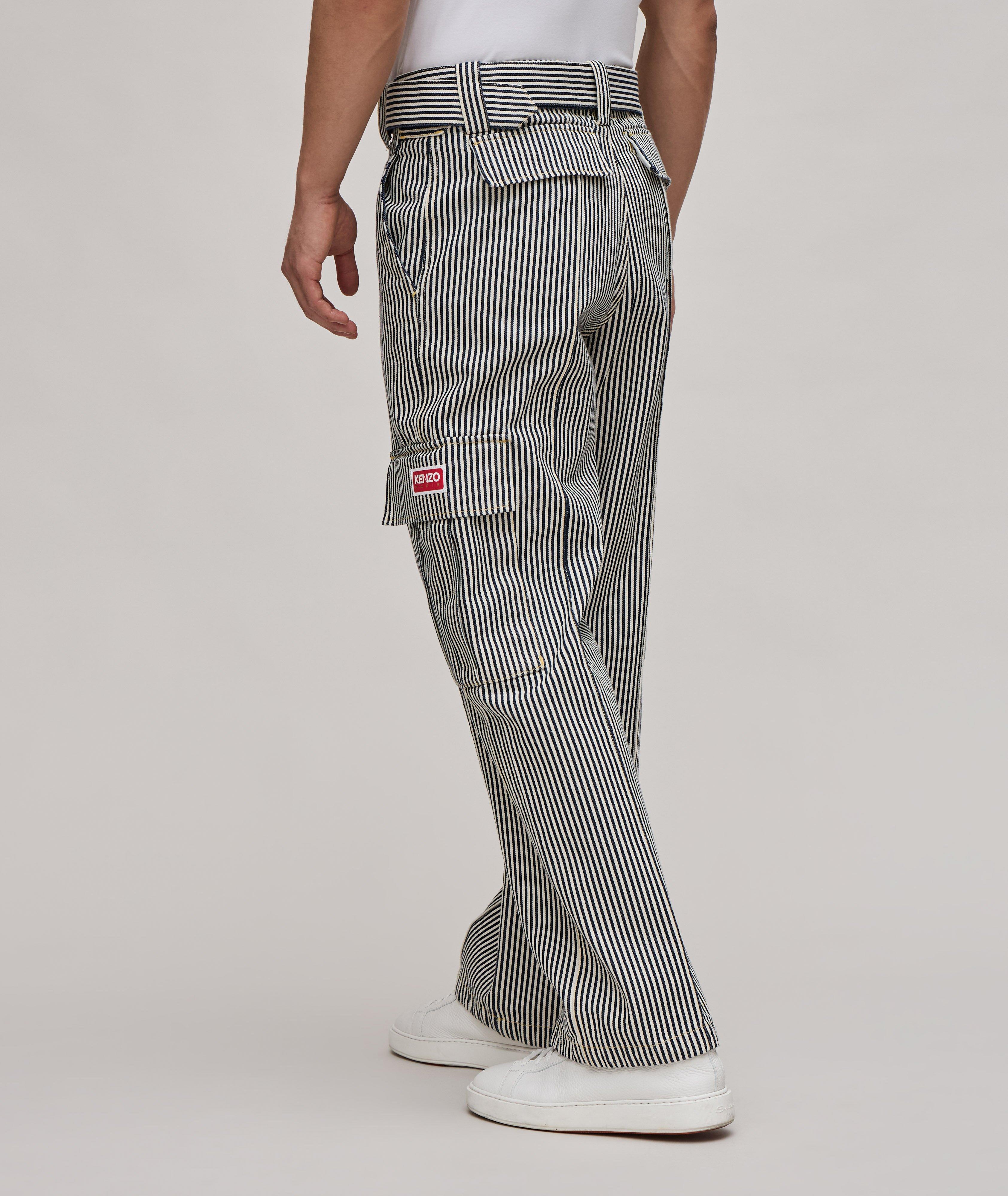 Striped Cargo Jeans image 3