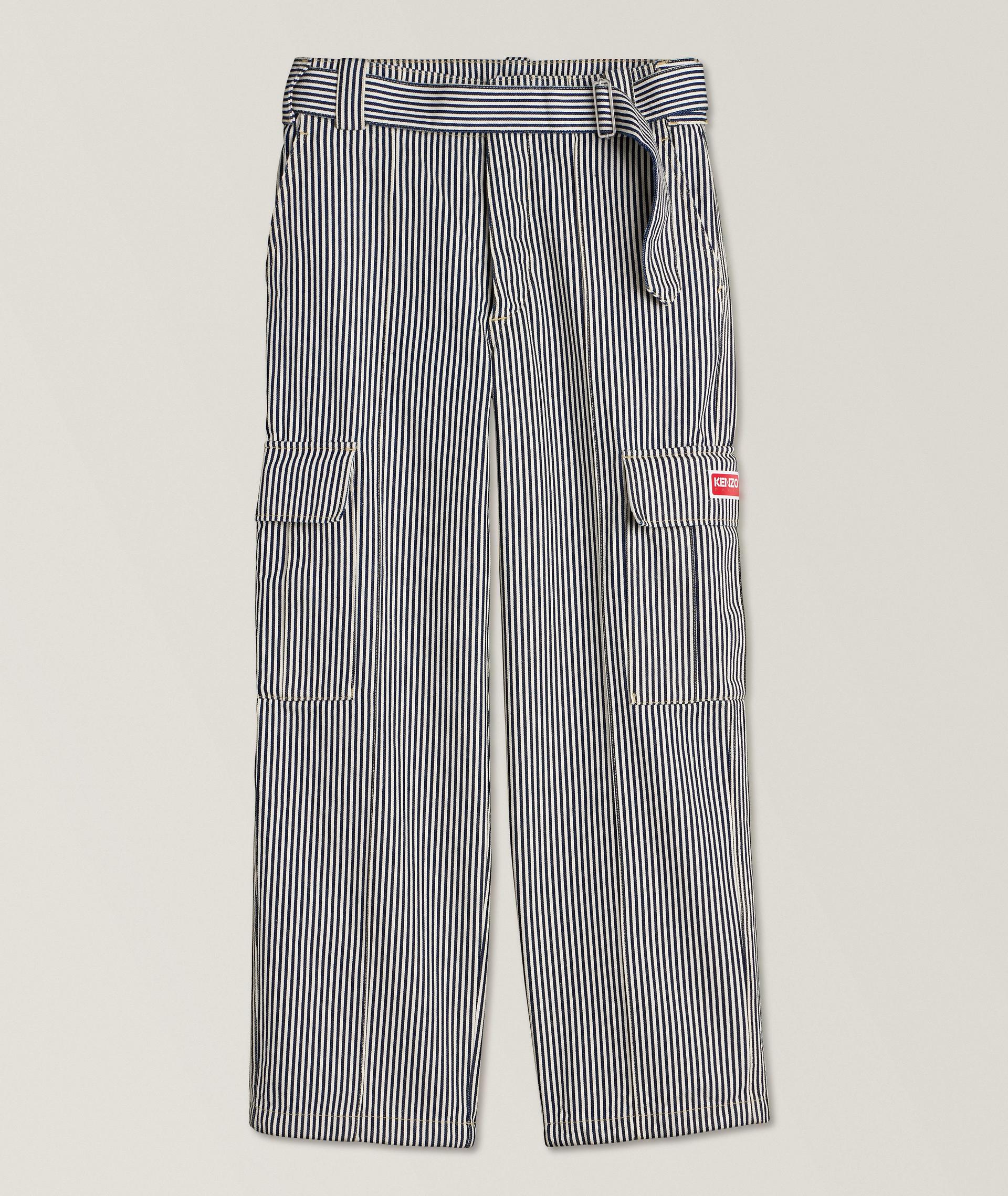 Pantalon cargo à rayures image 0