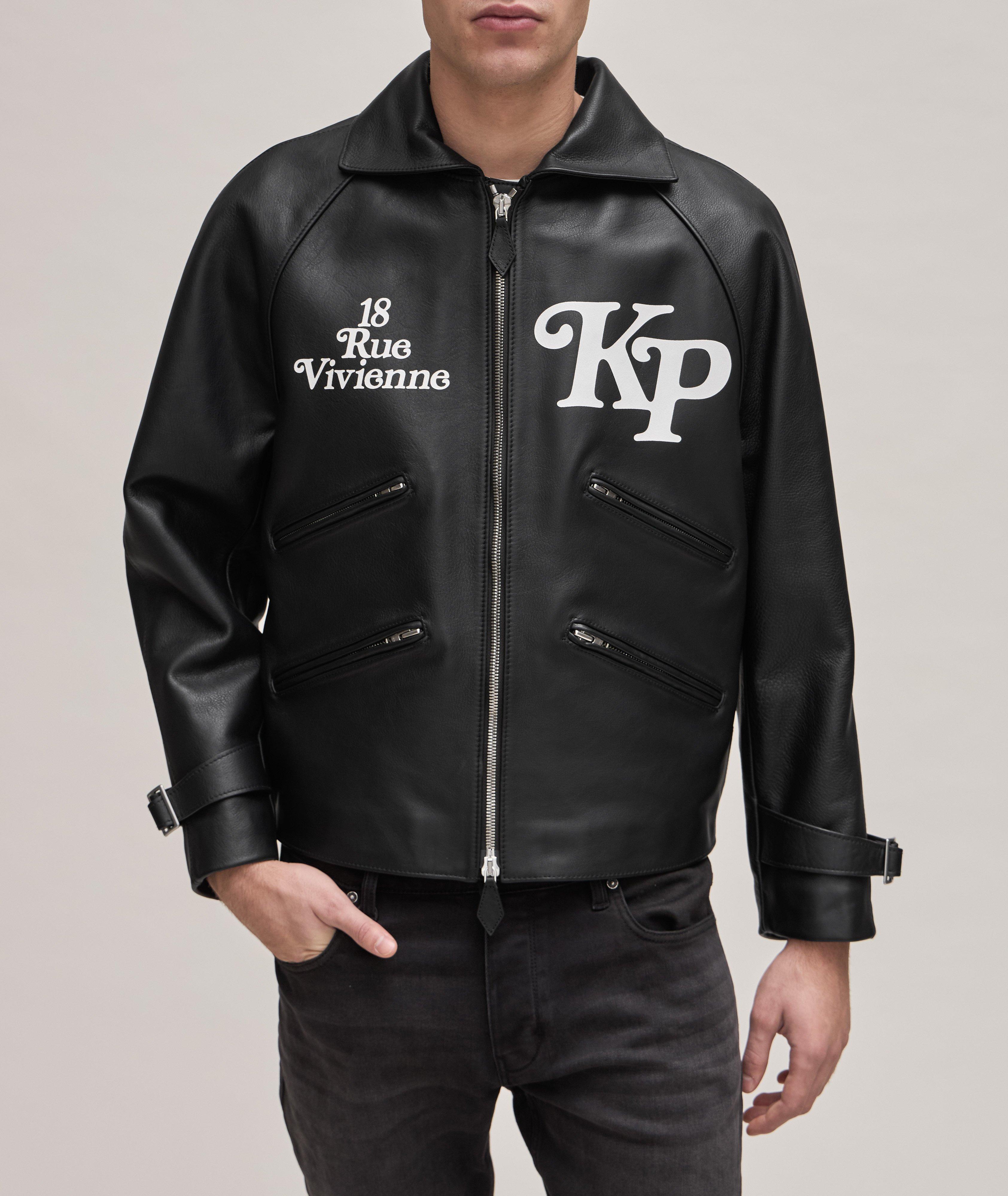 Verdy Collaboration Printed Logo Lambskin Leather Jacket image 1