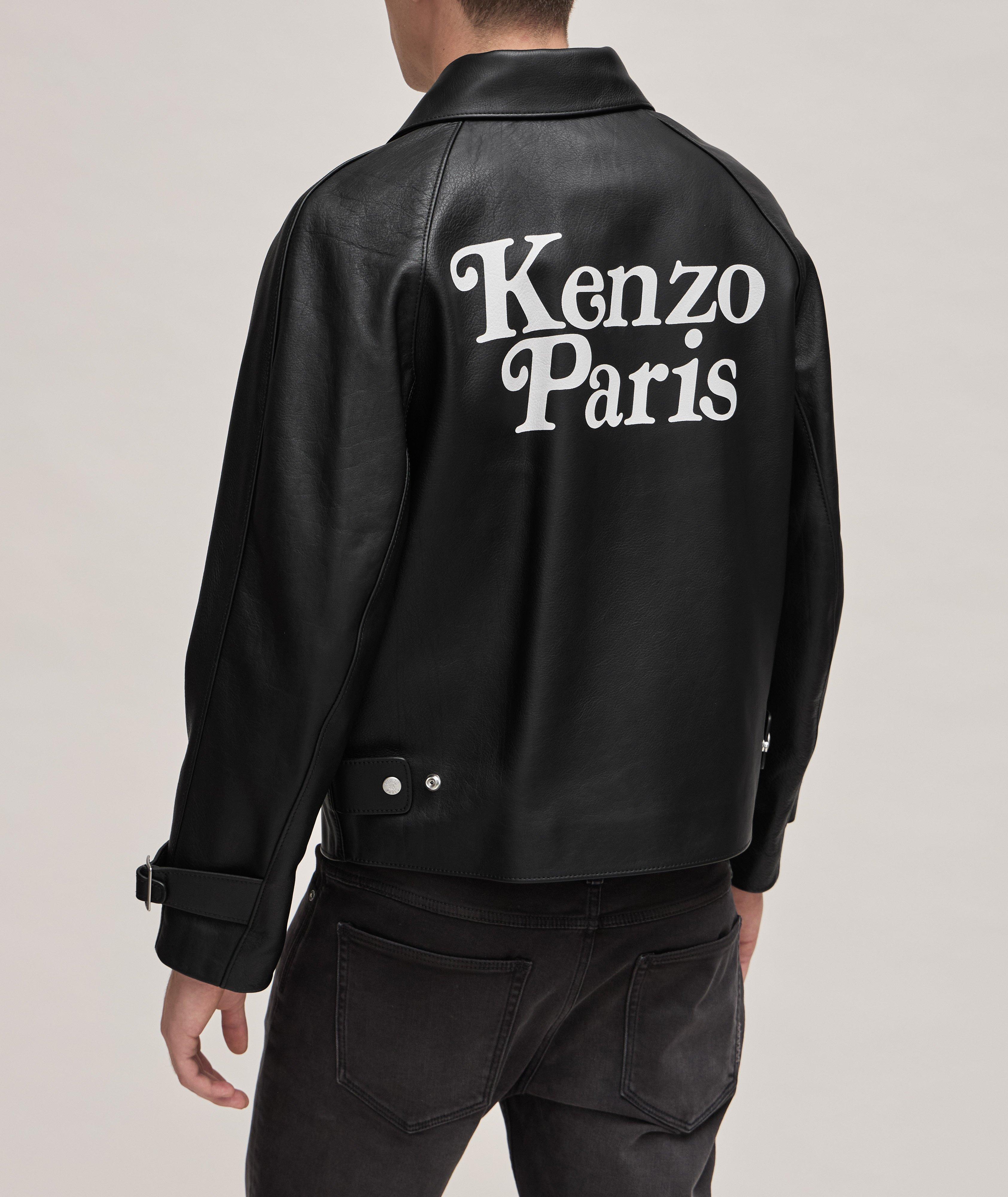 Verdy Collaboration Printed Logo Lambskin Leather Jacket