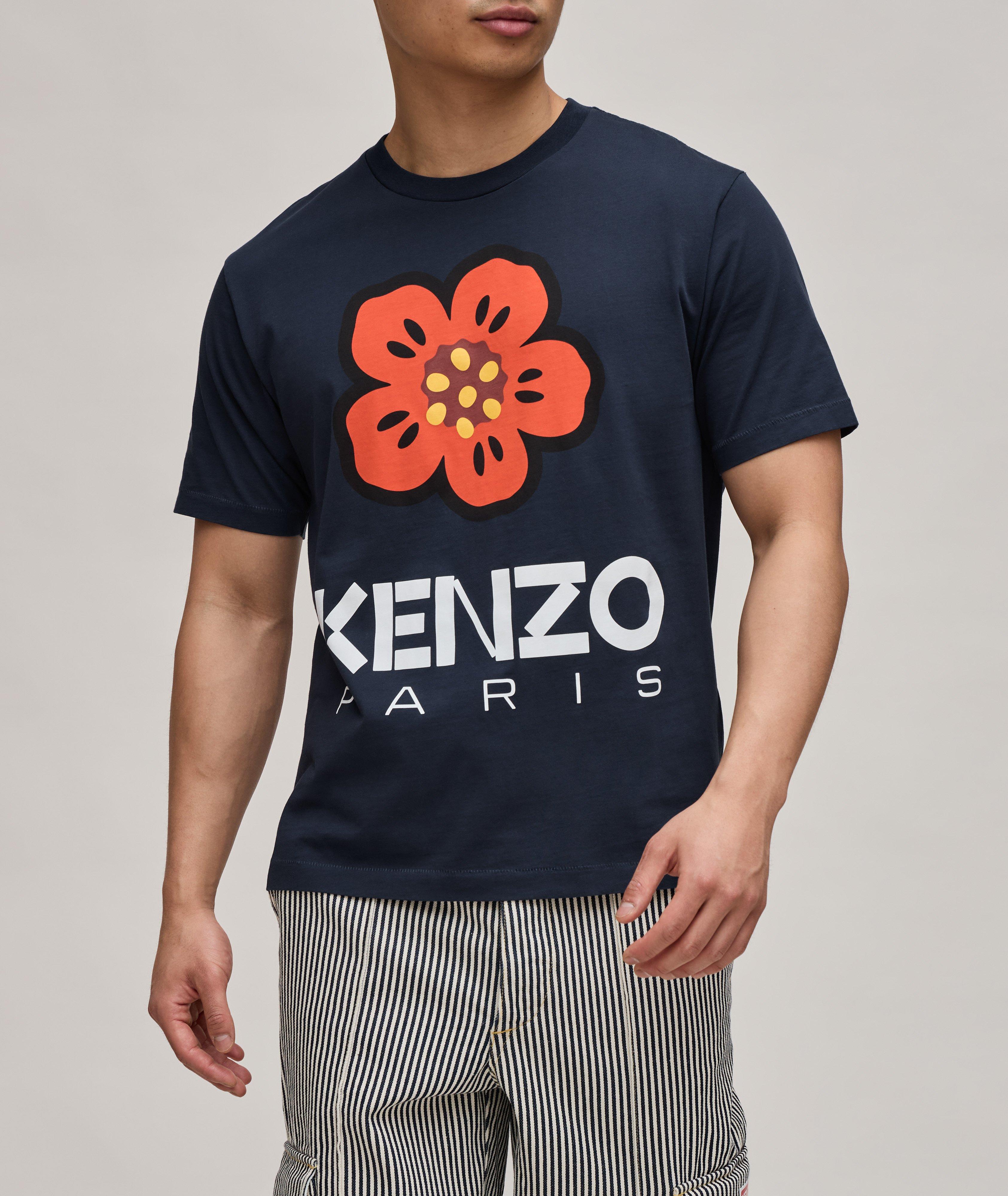 T-shirt avec emblème de fleur image 1