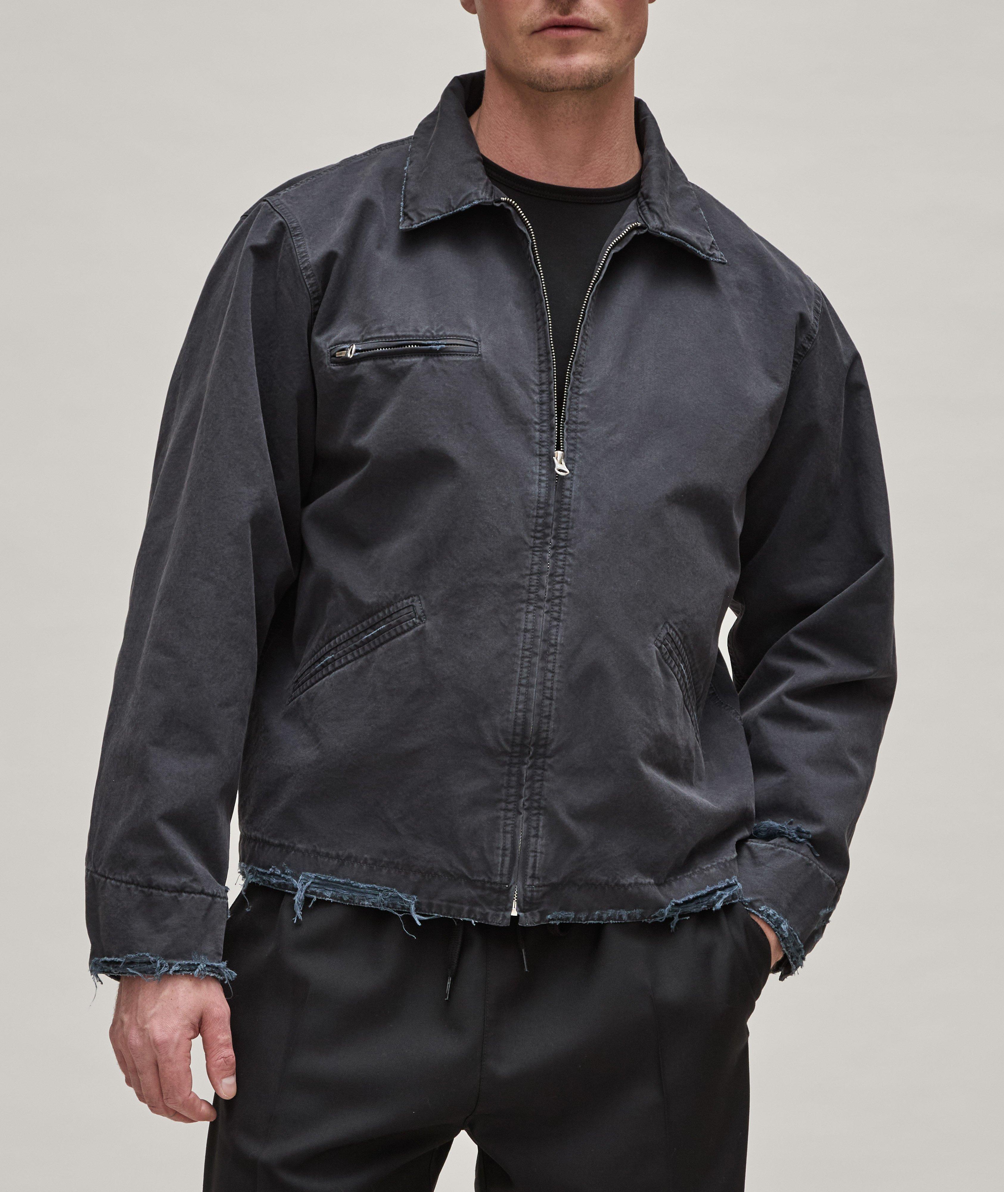 Frayed Cotton Jacket With Interior Padding  image 1
