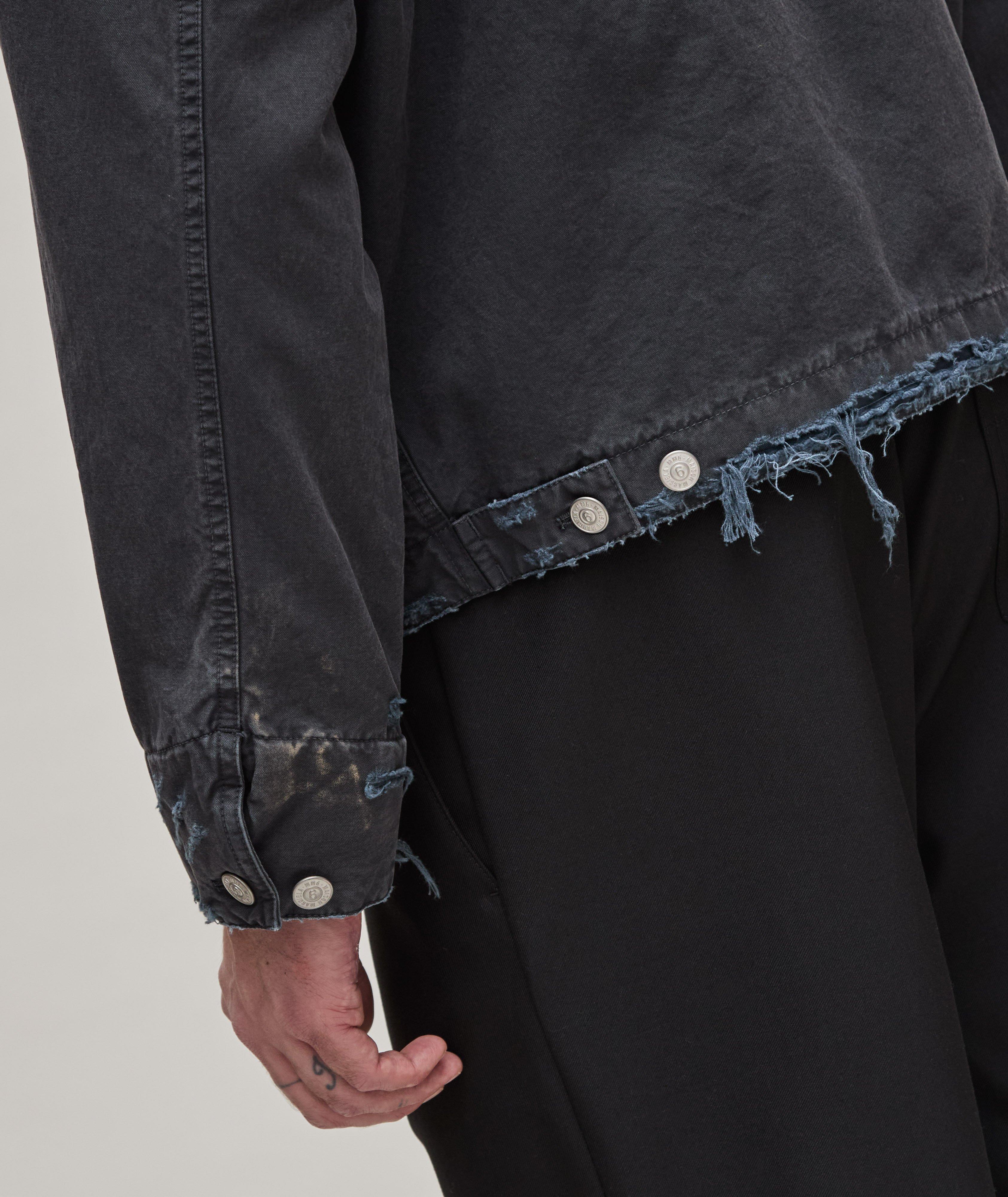 Frayed Cotton Jacket With Interior Padding  image 3