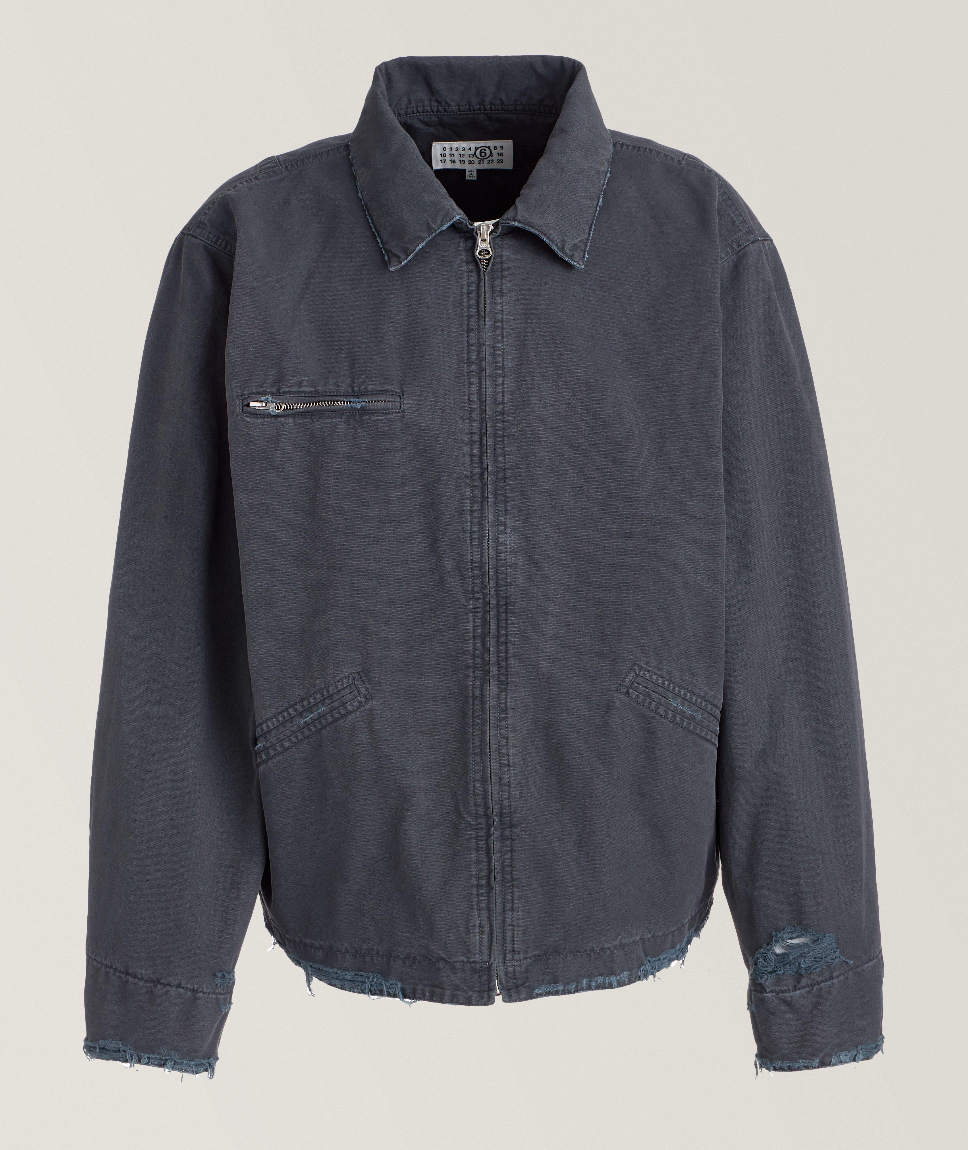 Frayed Cotton Jacket With Interior Padding  image 0