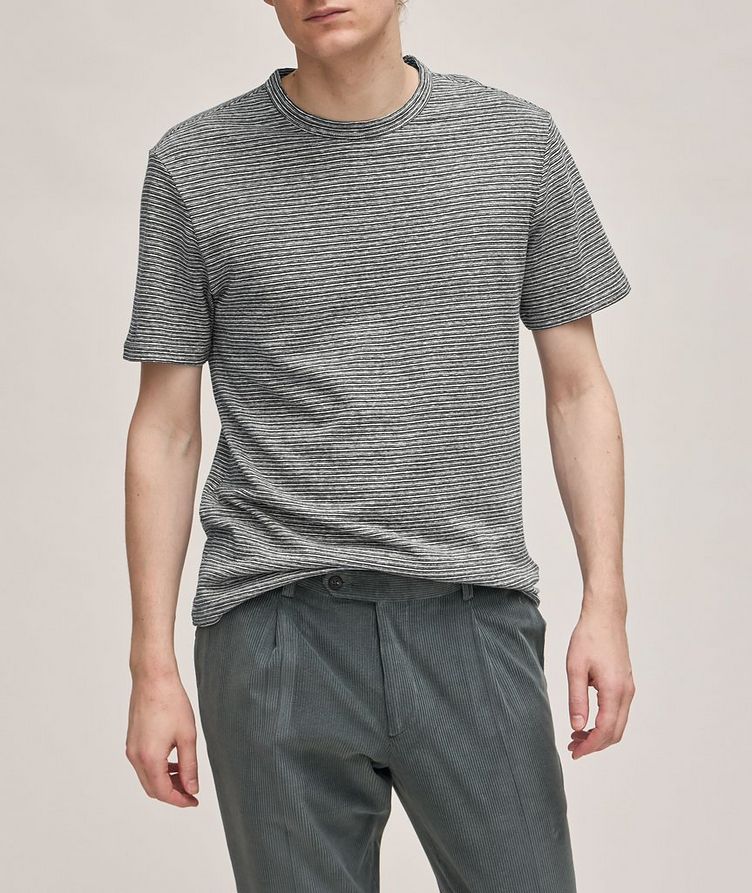 T-shirt en coton et en lin à rayures image 1