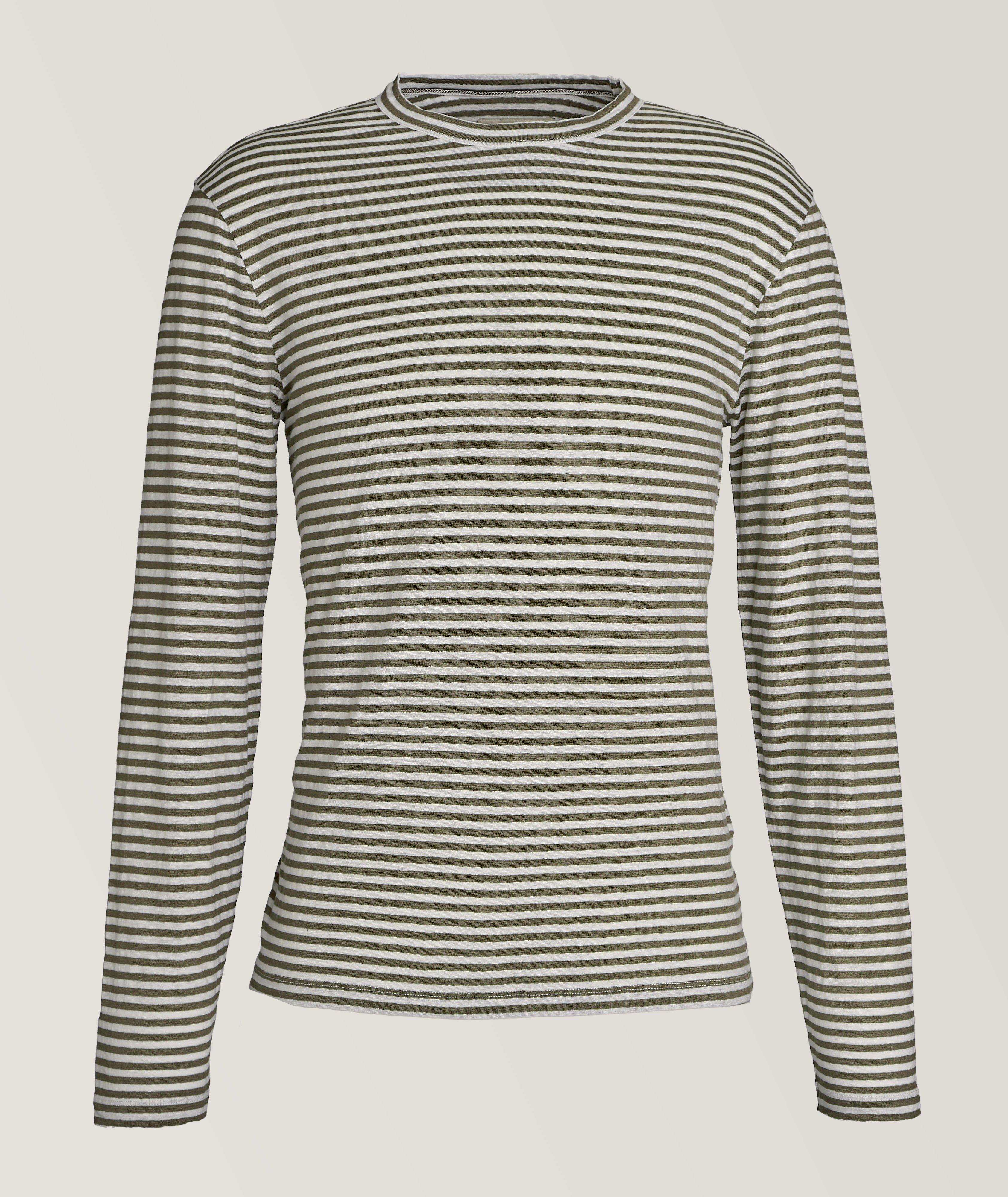 Striped Stretch-Linen T-Shirt image 0