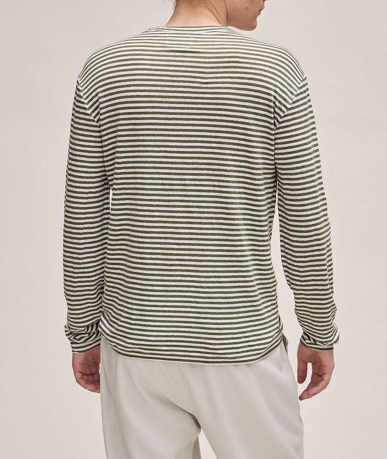 Striped Stretch-Linen T-Shirt image 2