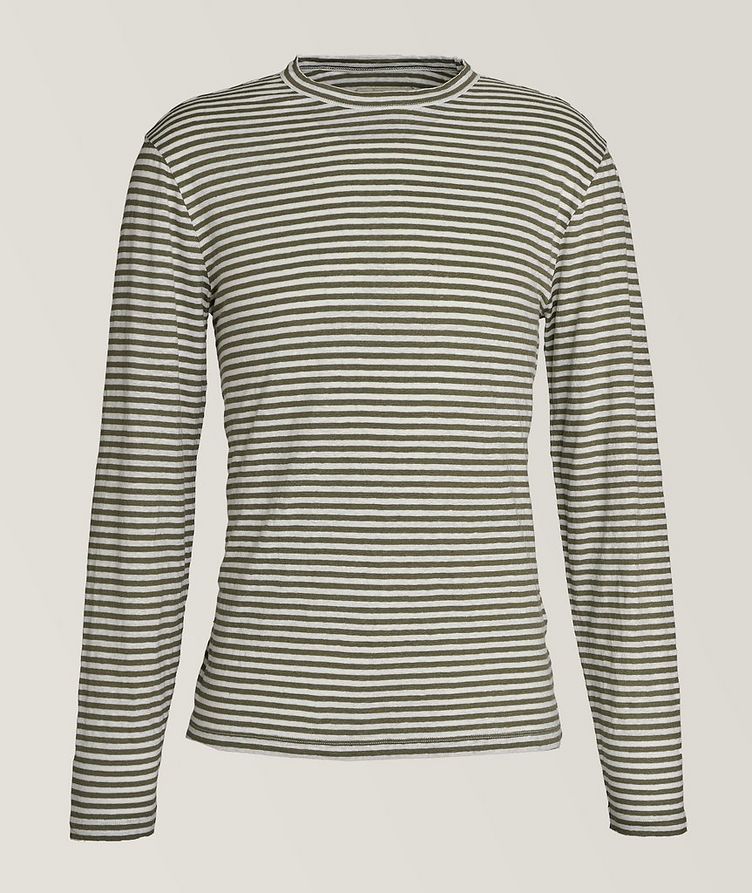 Striped Stretch-Linen T-Shirt image 0
