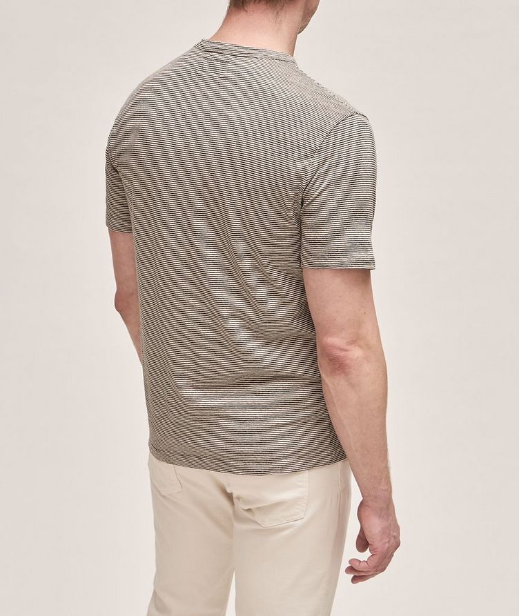 Thin Vertical Striped Cotton-Linen T-Shirt  image 2