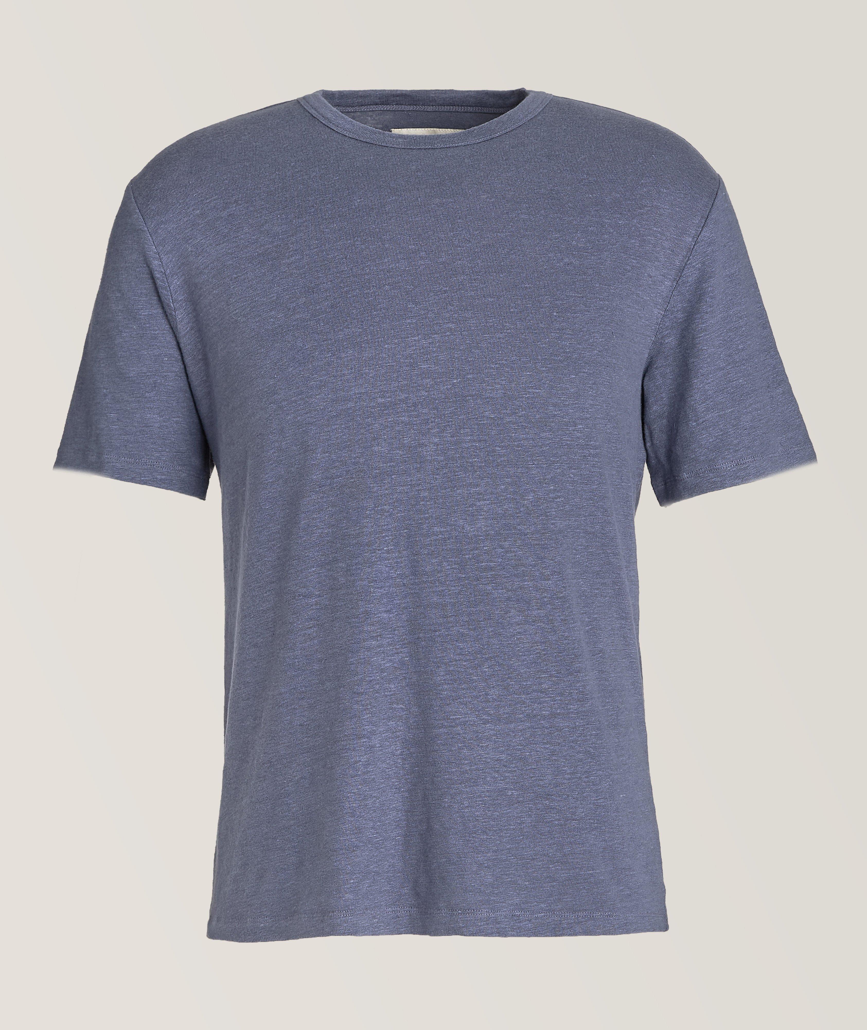 Piece Dyed Stretch-Linen T-Shirt