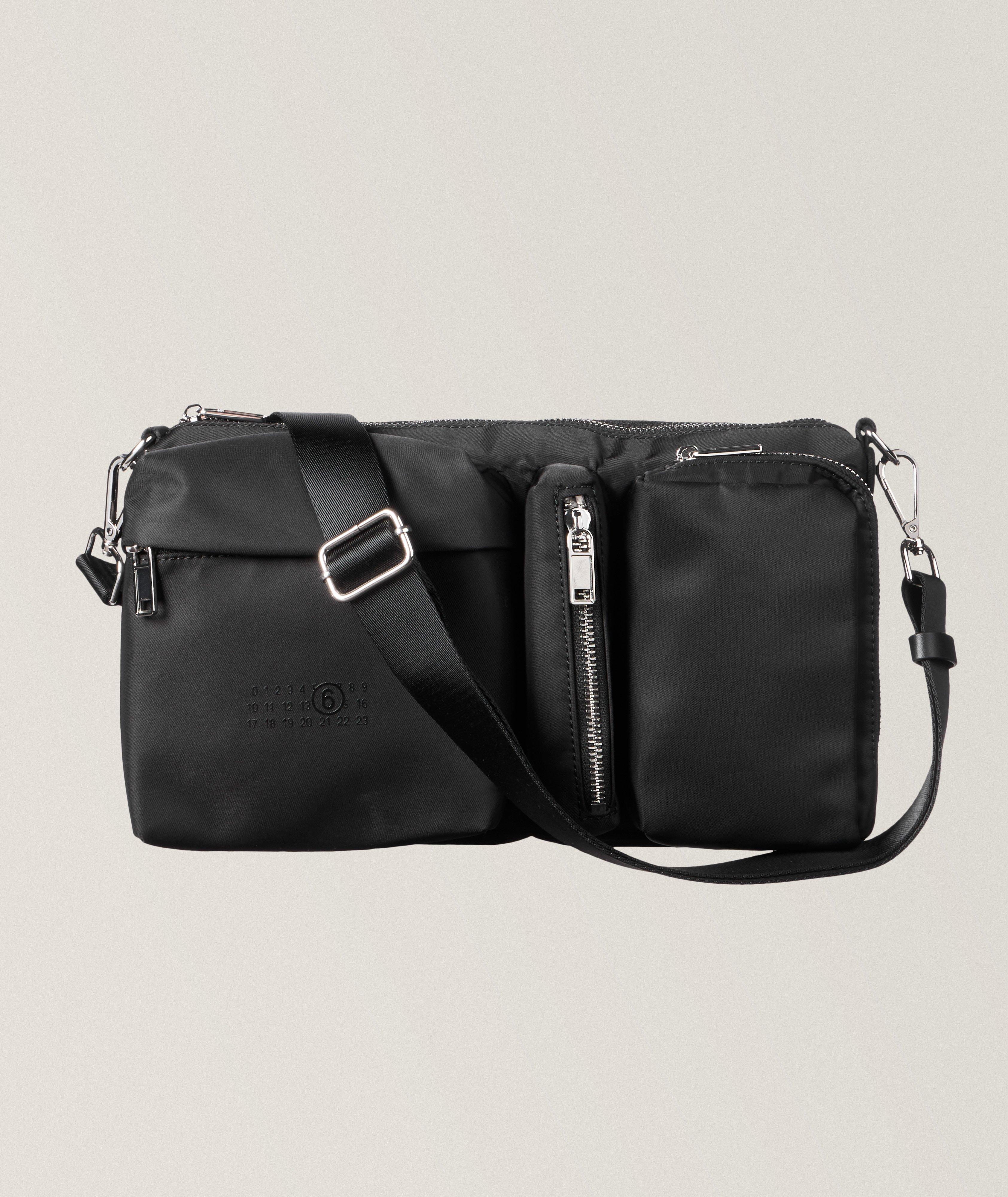 3-Pocket Nylon Crossbody Bag 