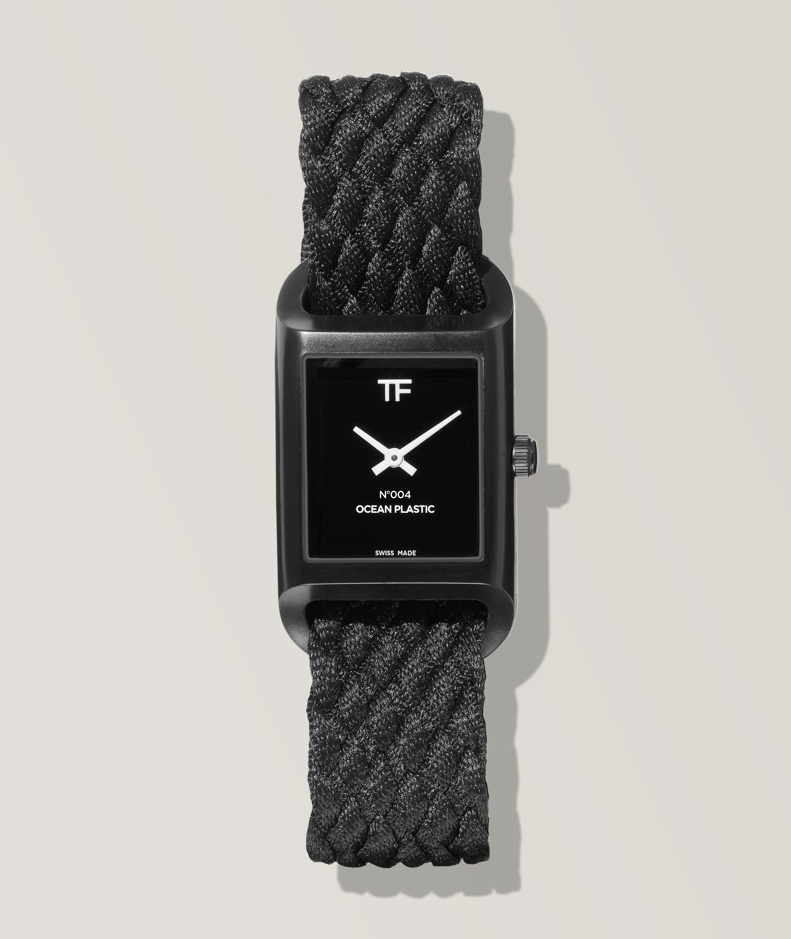 Tom Ford Water-Resistant Braided Strap Sport Watch
