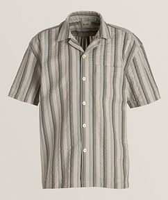 Foret Striped Seersucker Camp Shirt