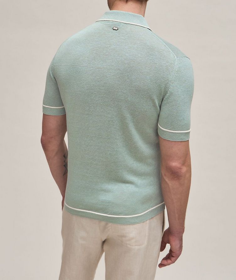 Tipped Silk-Linen Knitted Polo  image 2