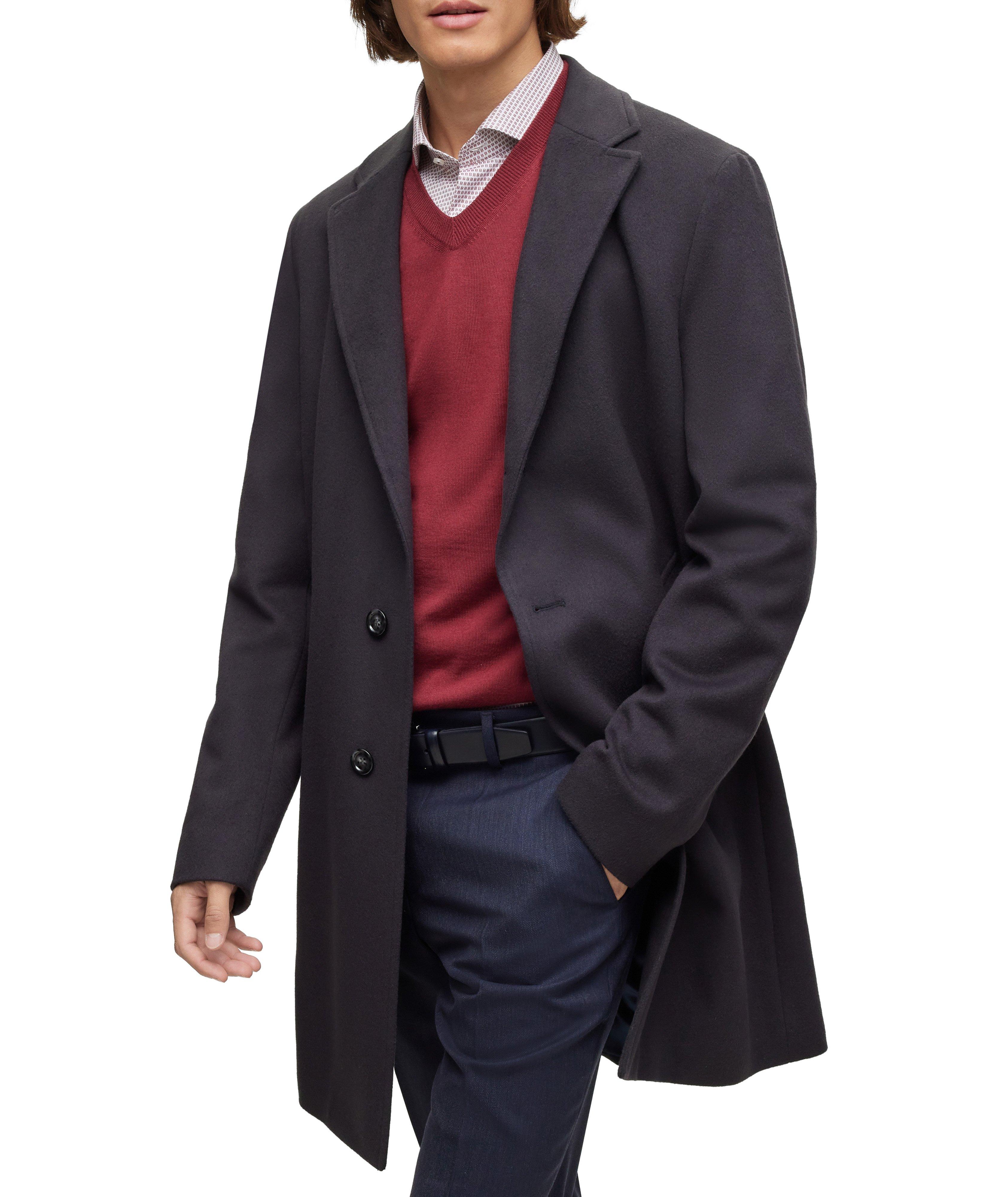 Slim Fit Bib Insert Virgin Wool-Blend Coat image 1