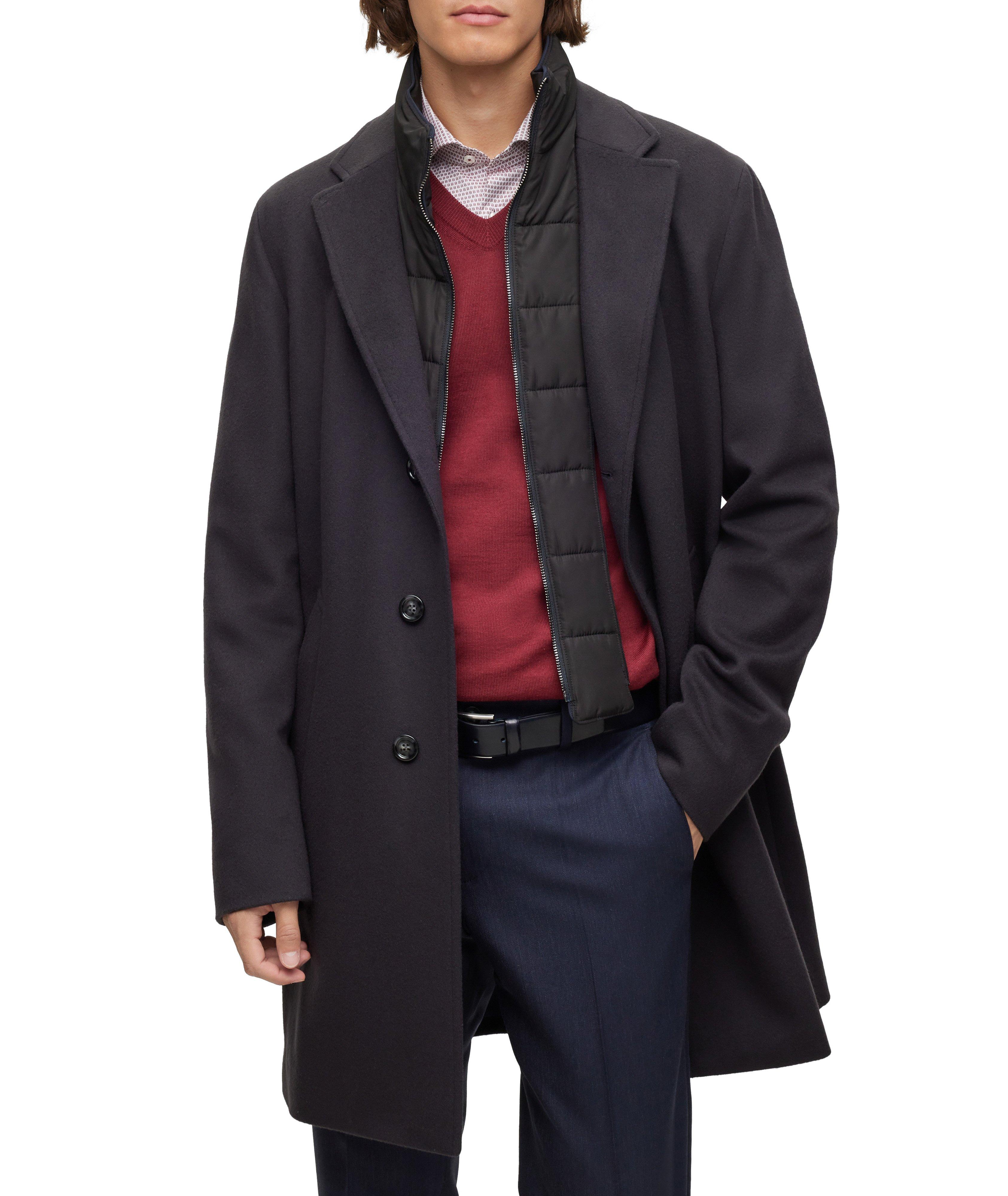 Slim Fit Bib Insert Virgin Wool-Blend Coat image 2