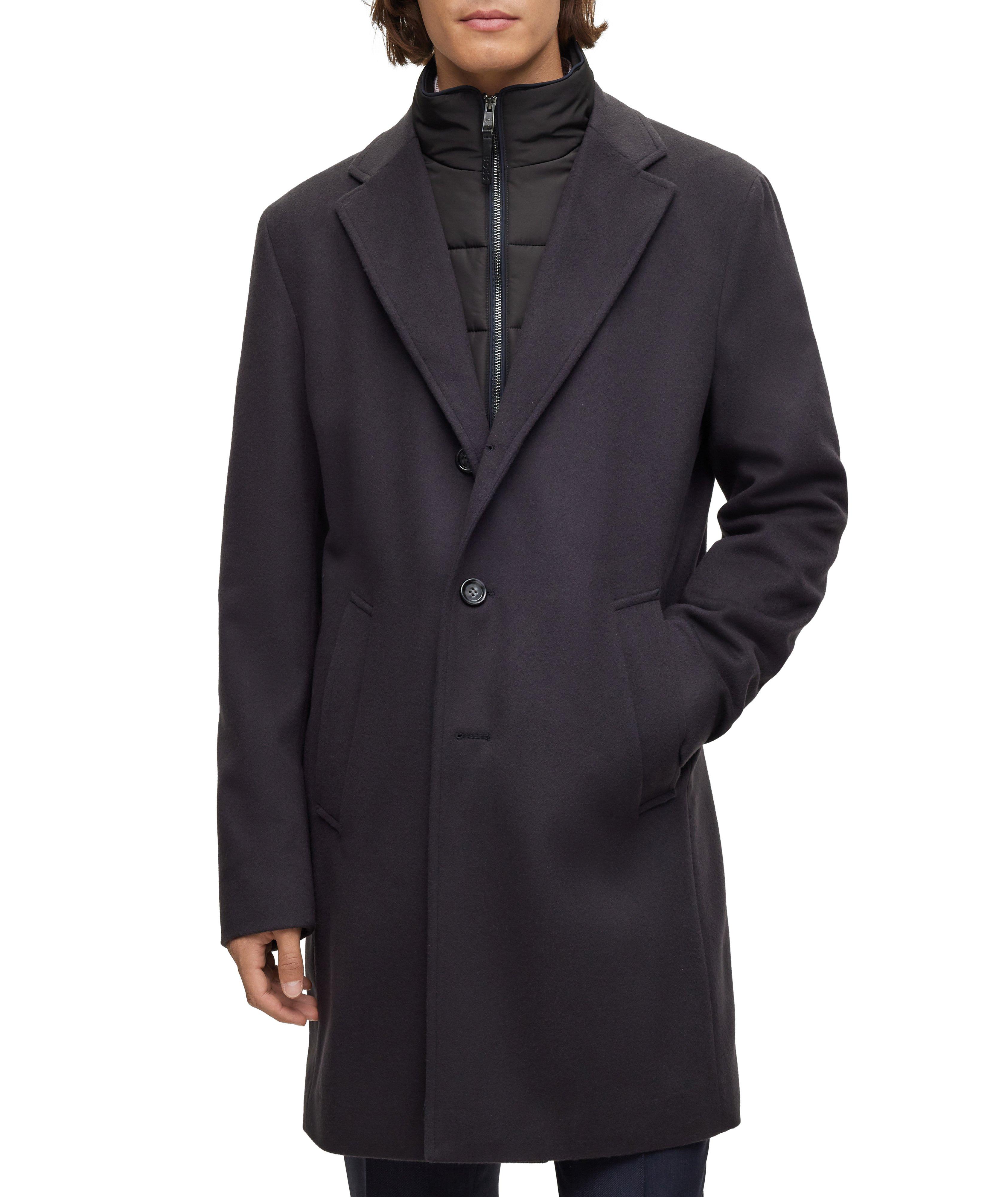 Slim Fit Bib Insert Virgin Wool-Blend Coat image 3