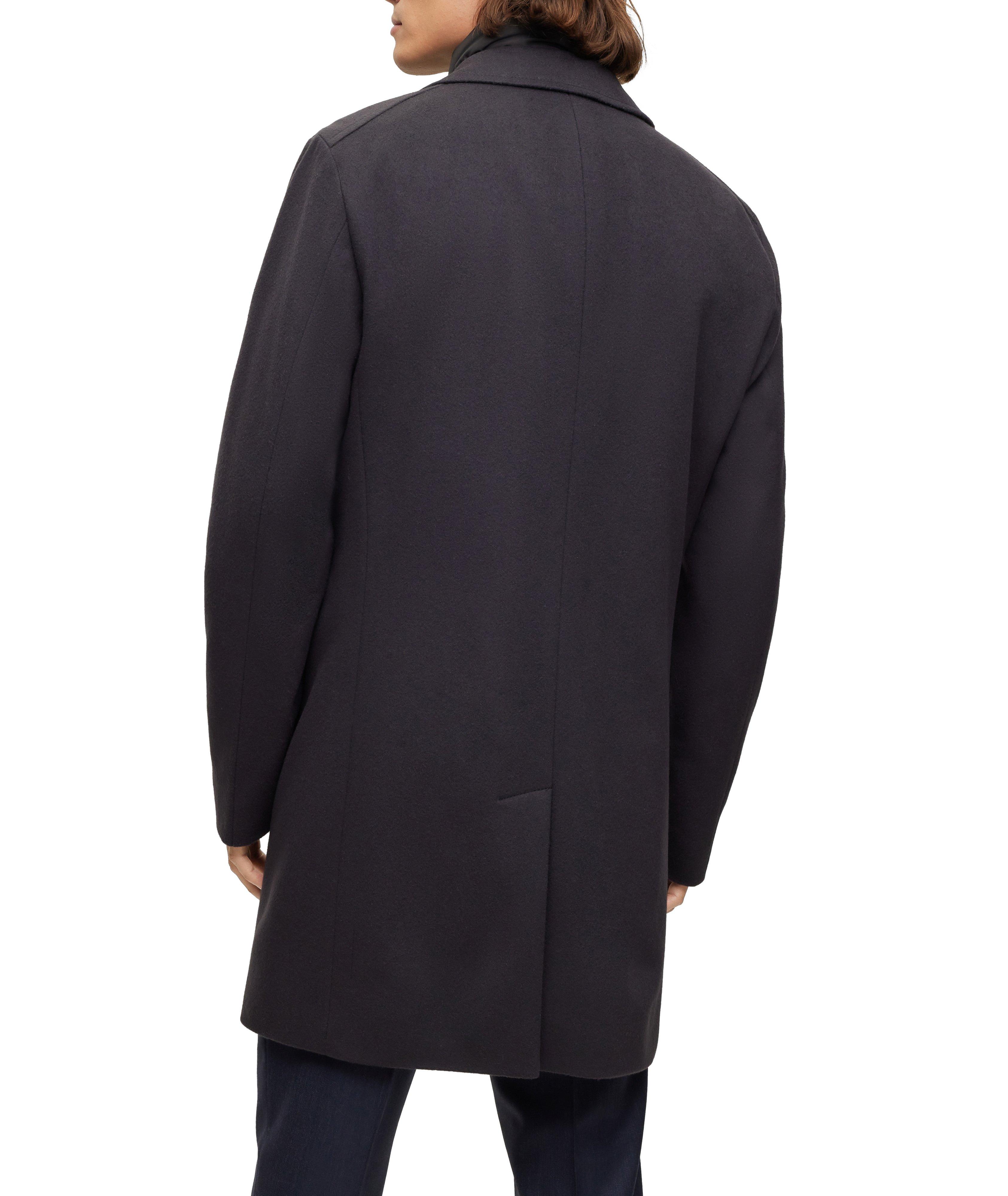 Slim Fit Bib Insert Virgin Wool-Blend Coat image 4