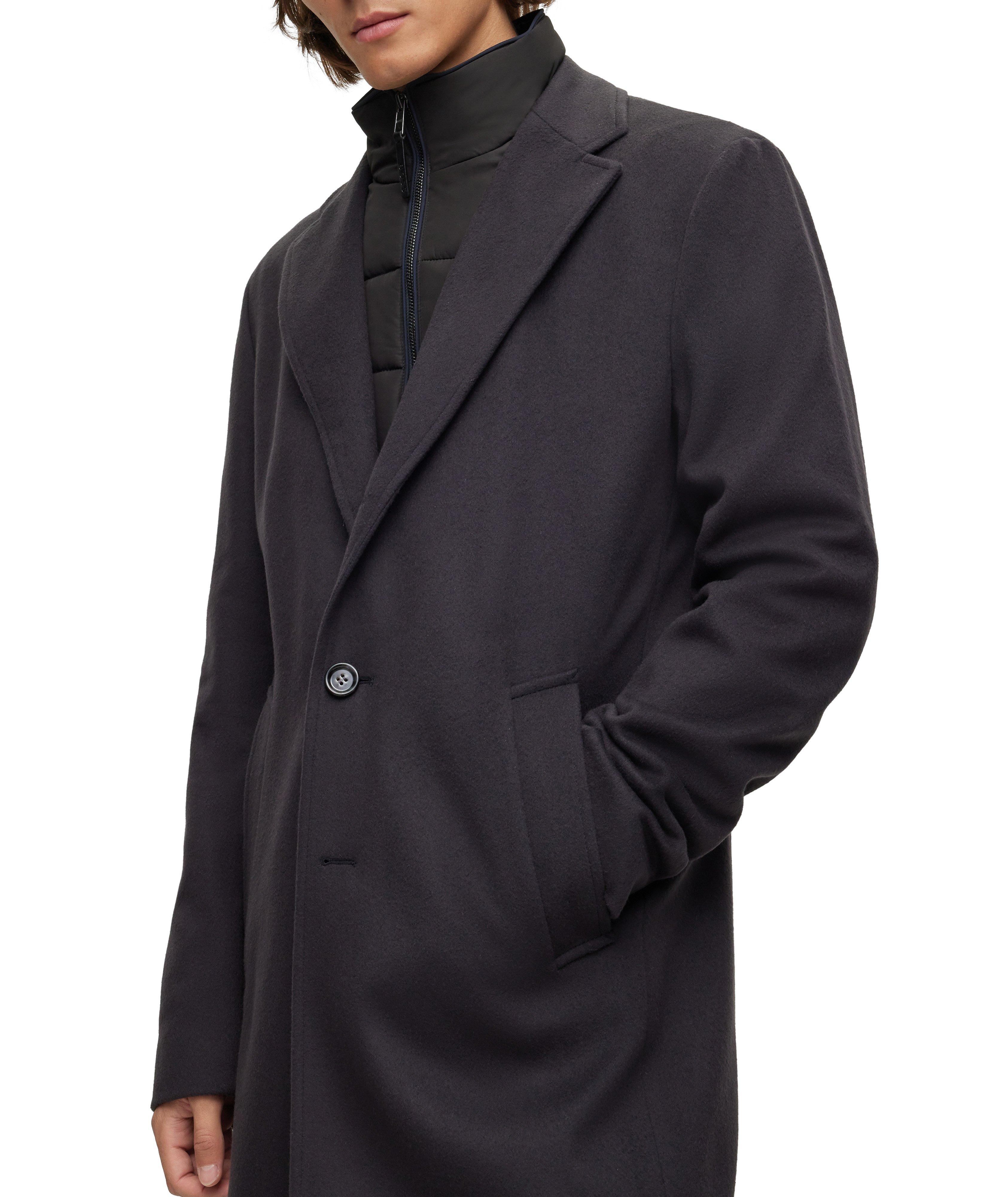 Slim Fit Bib Insert Virgin Wool-Blend Coat image 5