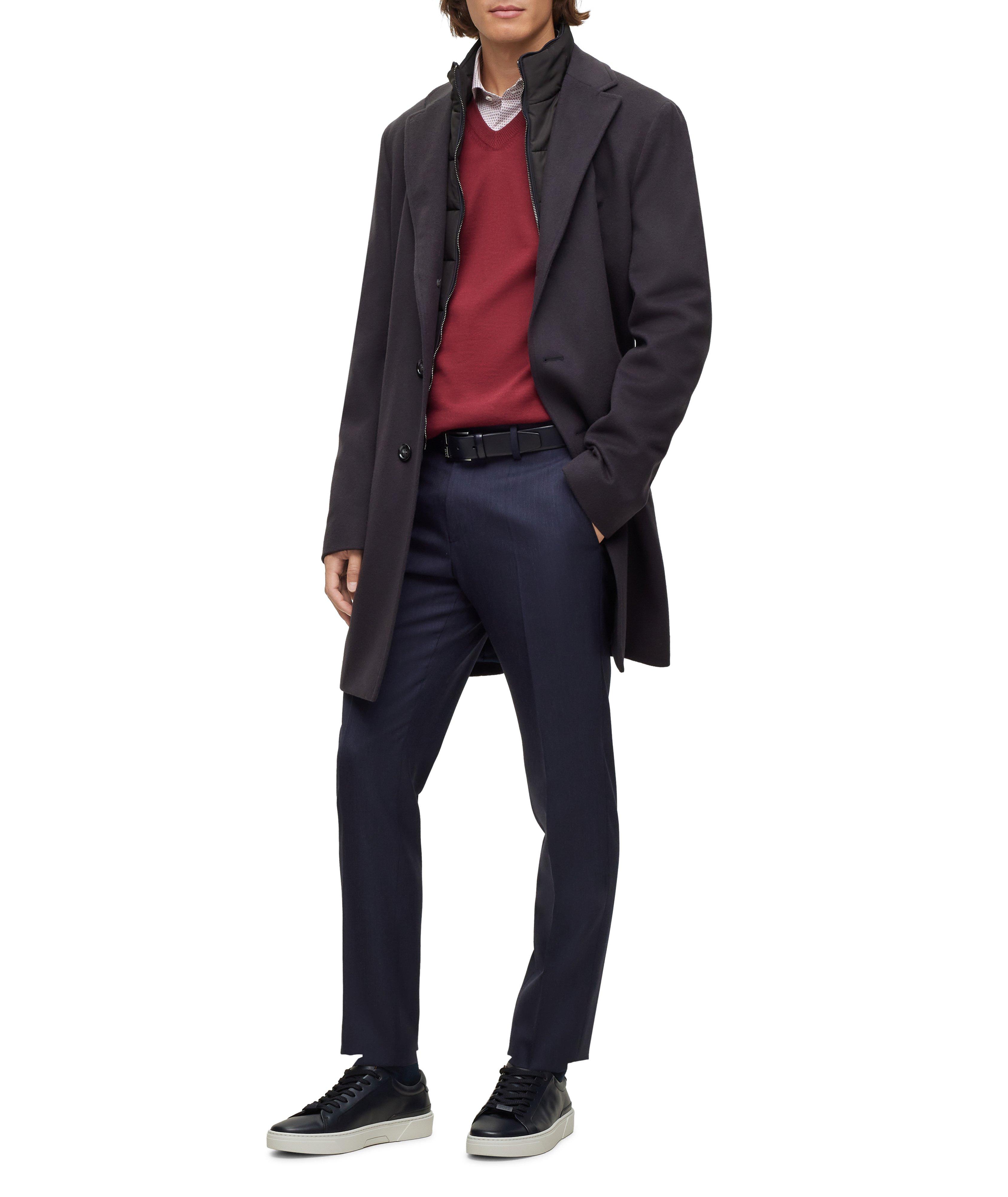 Slim Fit Bib Insert Virgin Wool-Blend Coat image 6