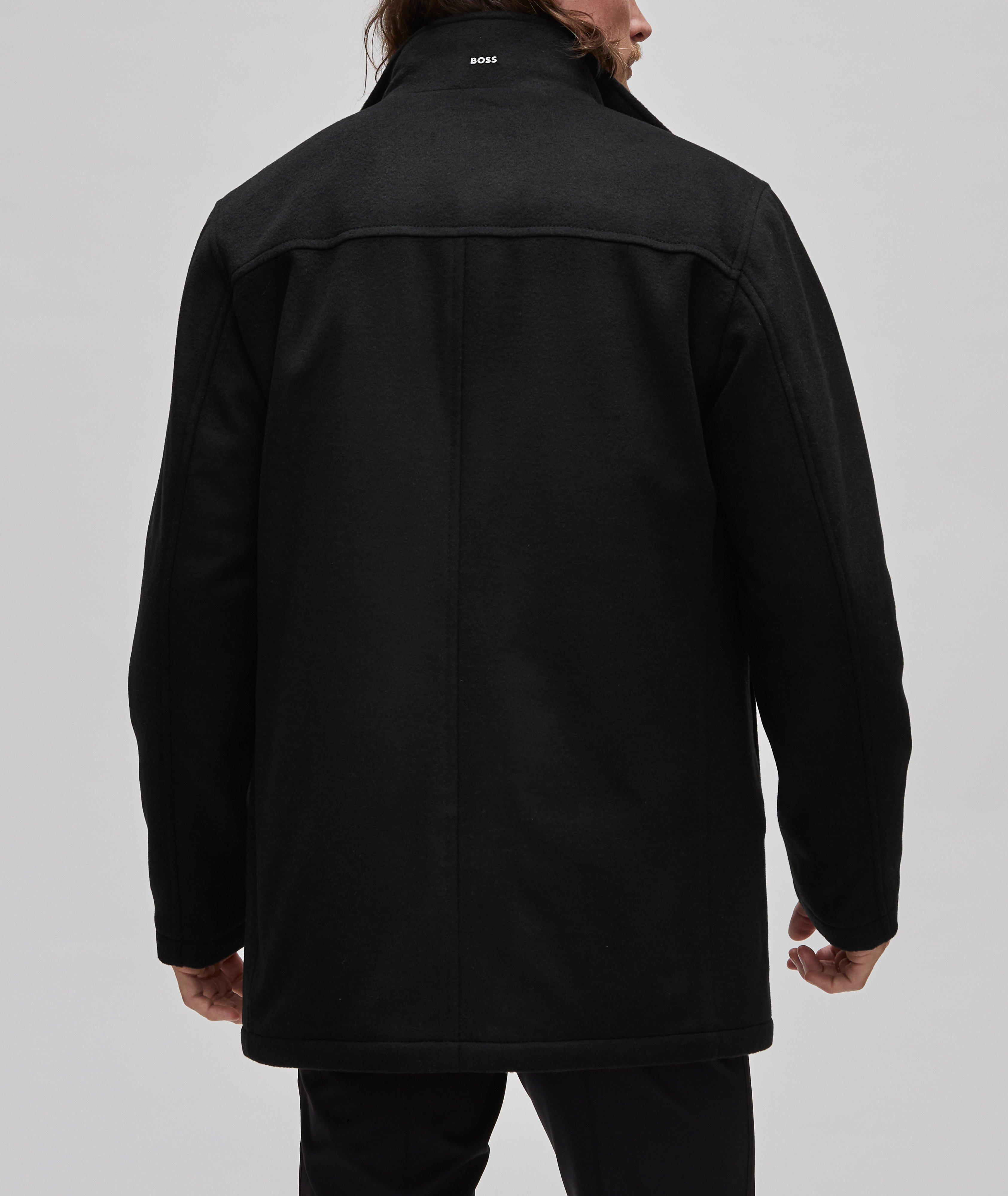Italian Wool Cashmere Carcoat in Black