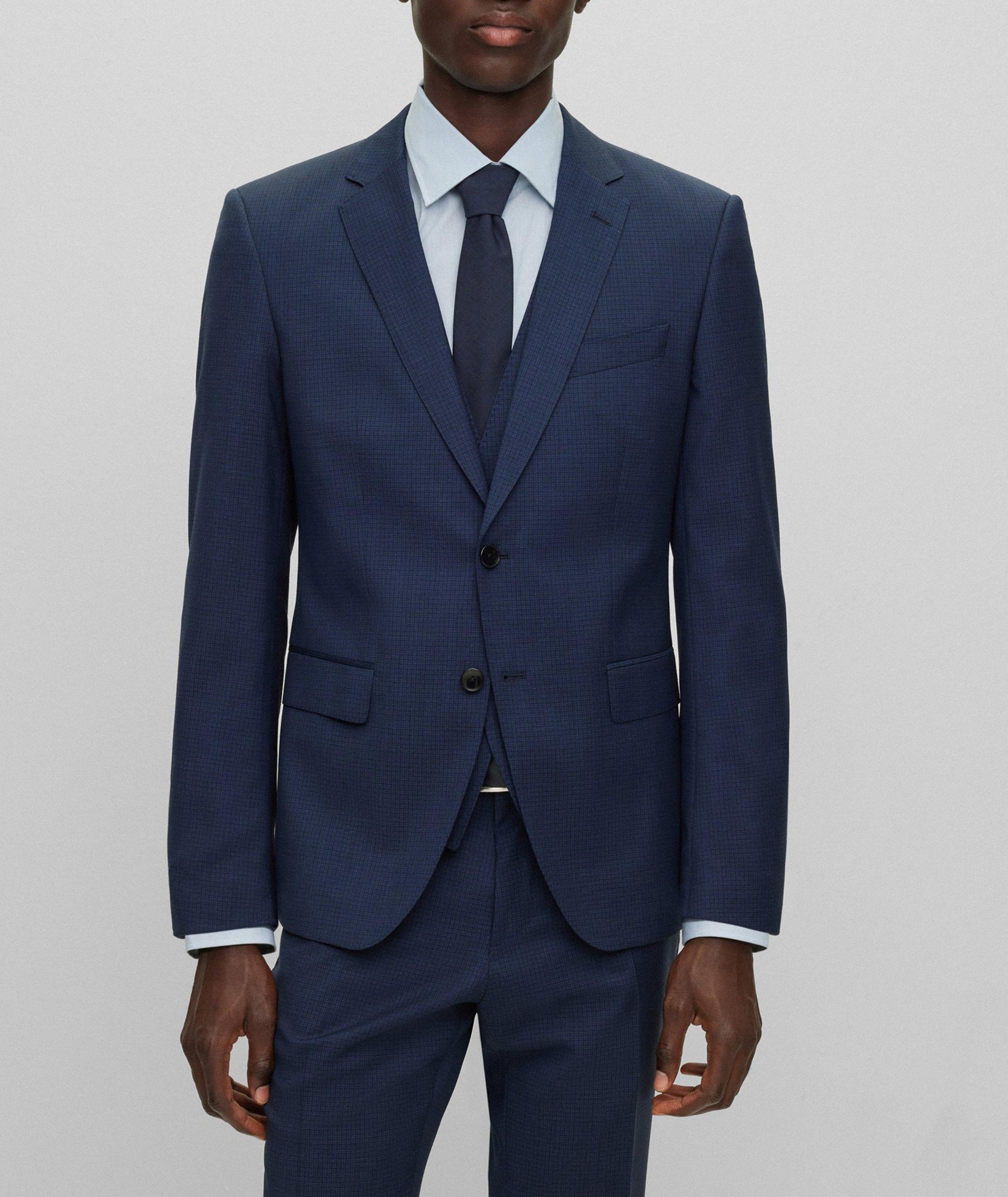 Complet en laine vierge à pied-de-poule de coupe amincie image 1