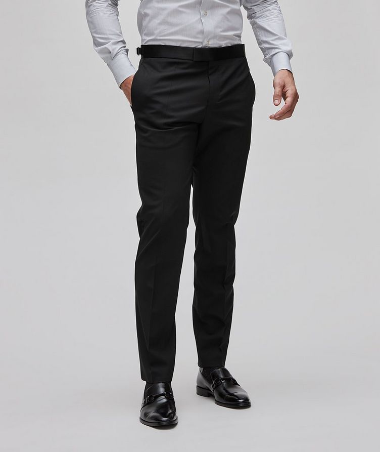 Slim-Fit Stretch-Wool Tuxedo Pants image 1
