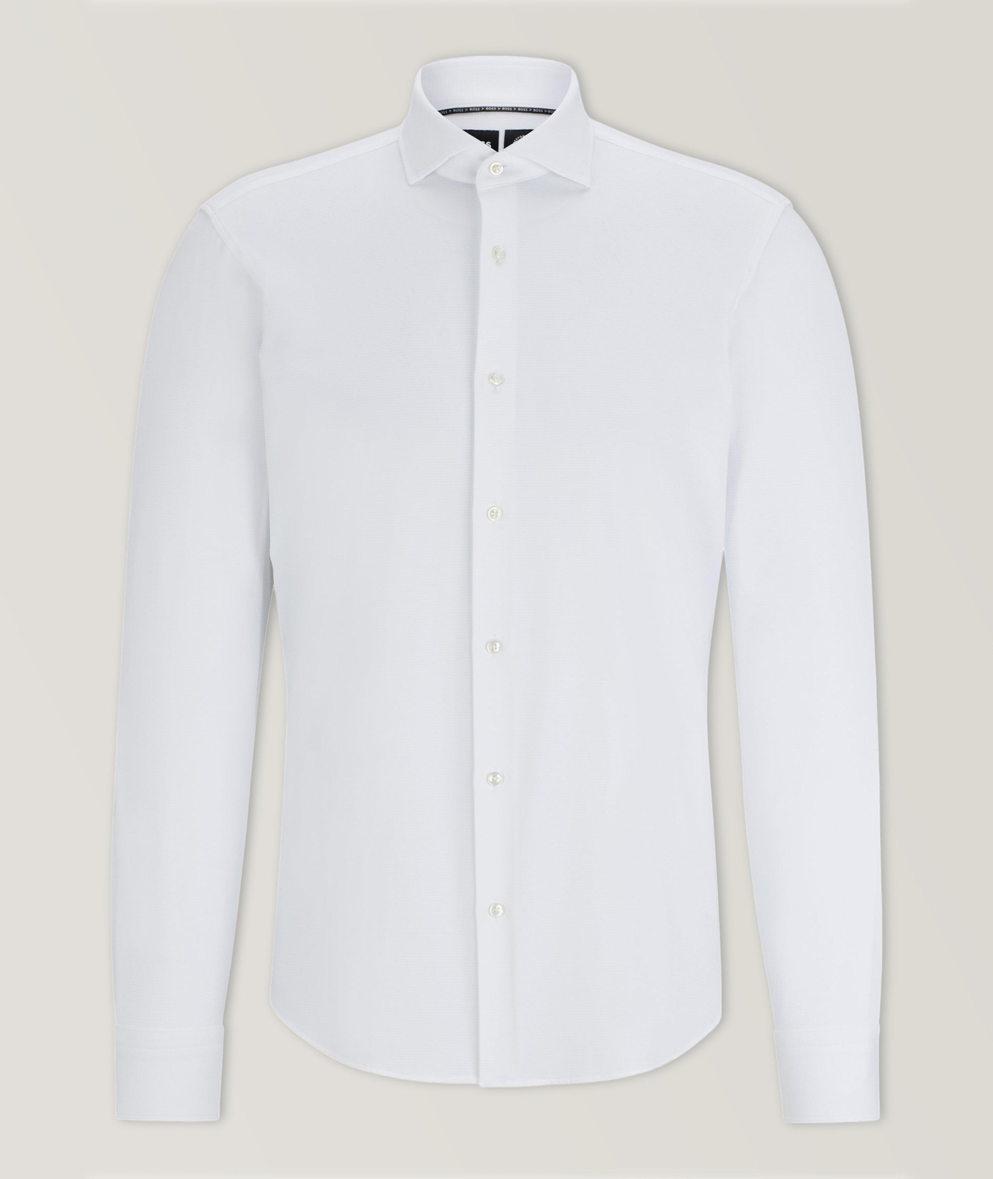 Structured Stretch-Fabric Dress Shirt image 0