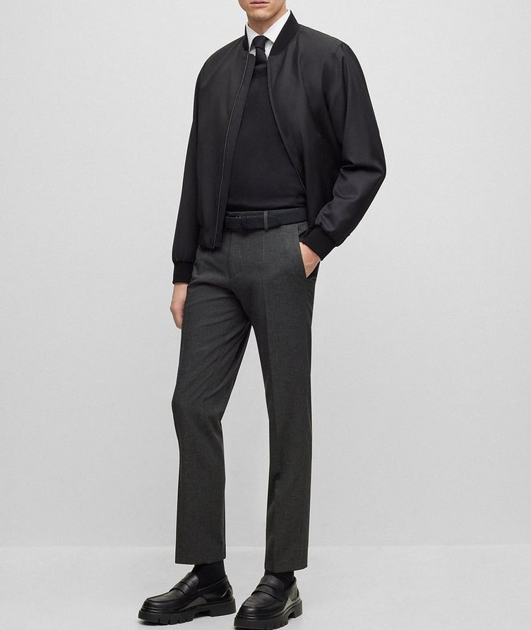 Slim-Fit Crease-Resistant Wool-Blend Trousers image 4