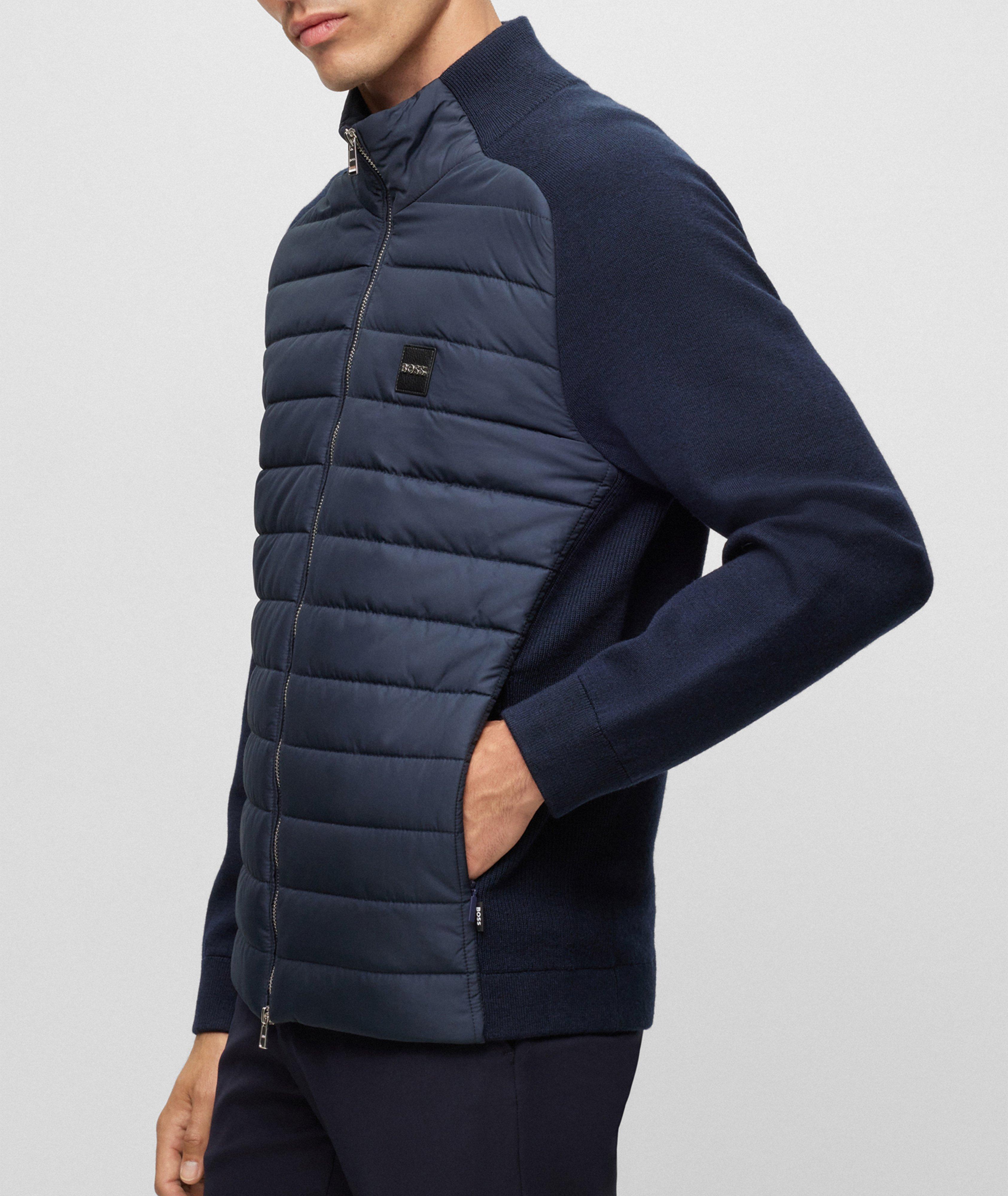 Navy on sale knitted jacket