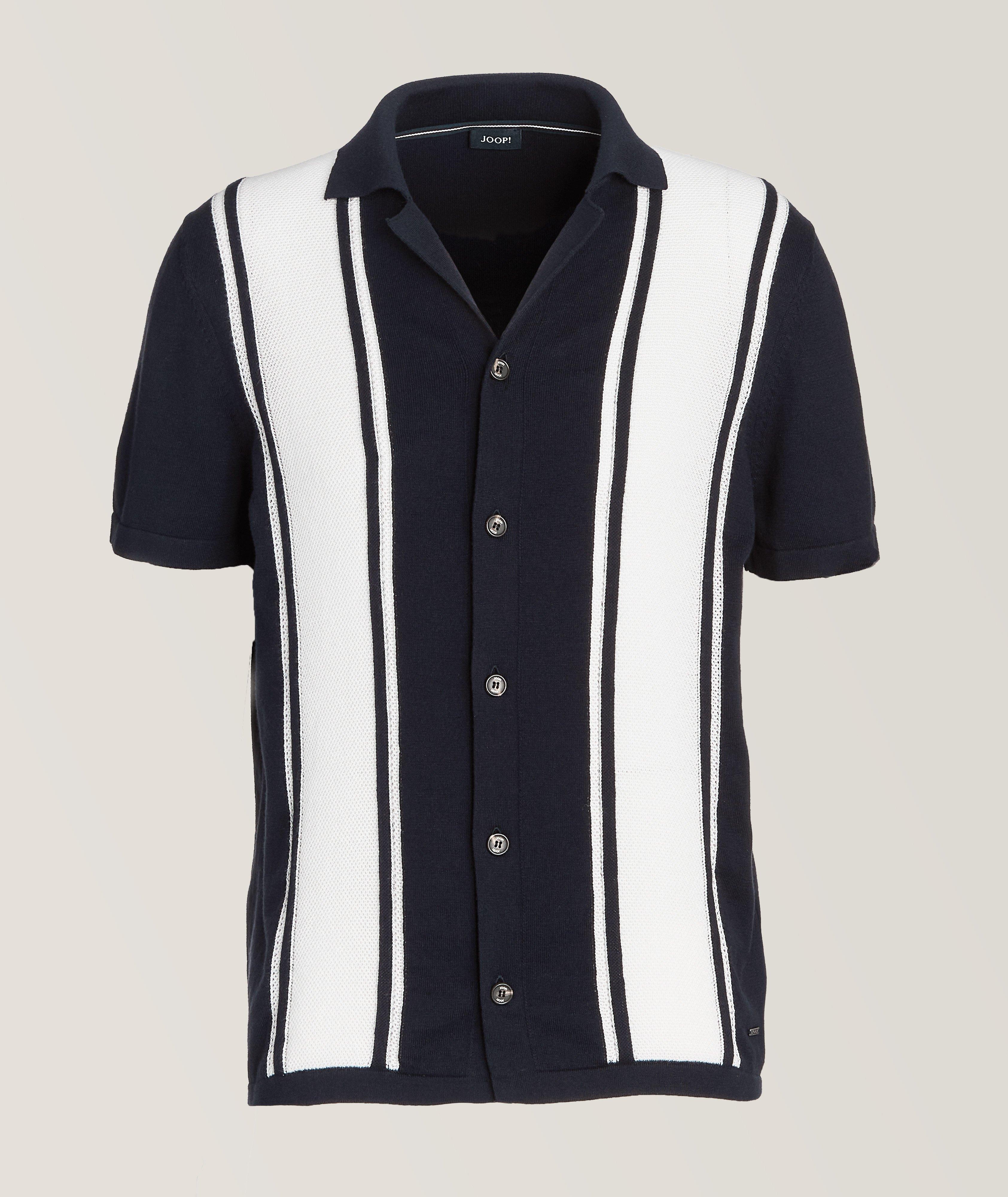 Klaas Classic Striped Cotton Camp Shirt  image 0