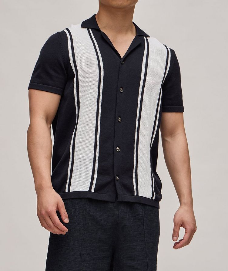 Klaas Classic Striped Cotton Camp Shirt  image 1