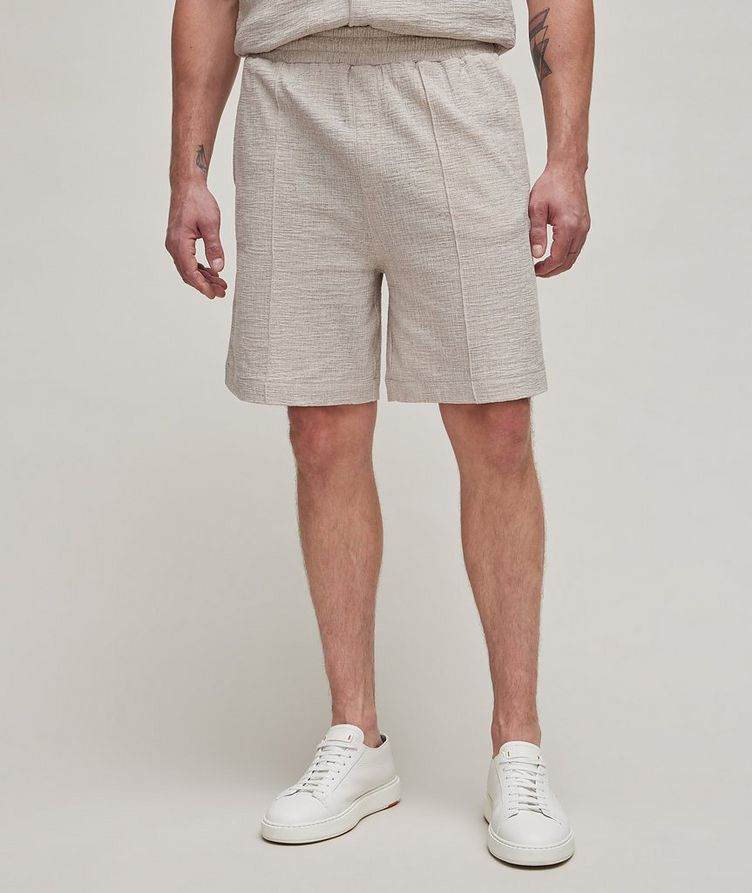 Taros Textured Cotton-Blend Shorts image 1