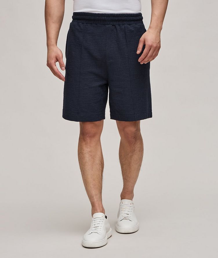 Textured Cotton-Blend Shorts image 1
