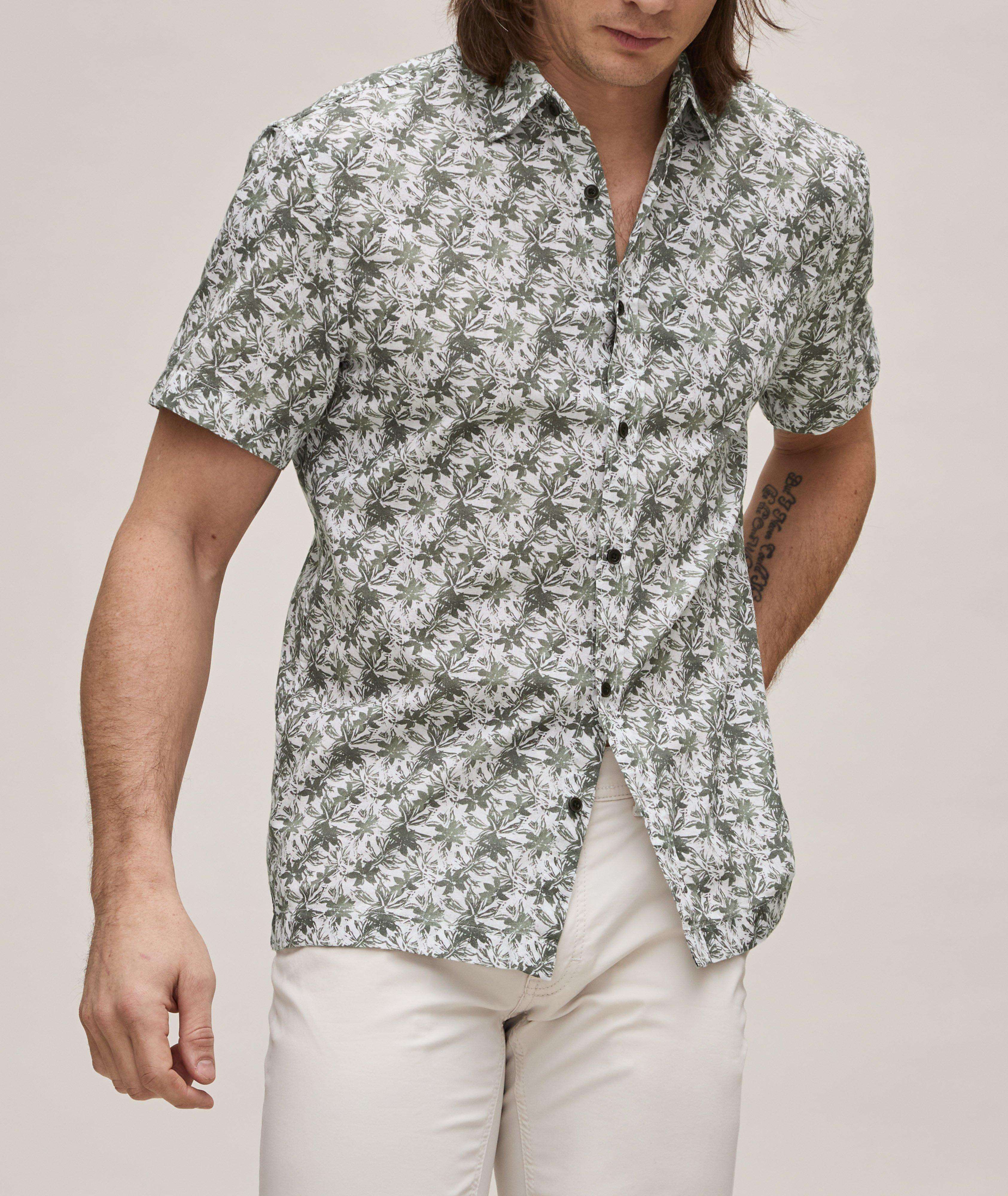 Chemise décontractée Haris en coton et en lin à motif floral image 1