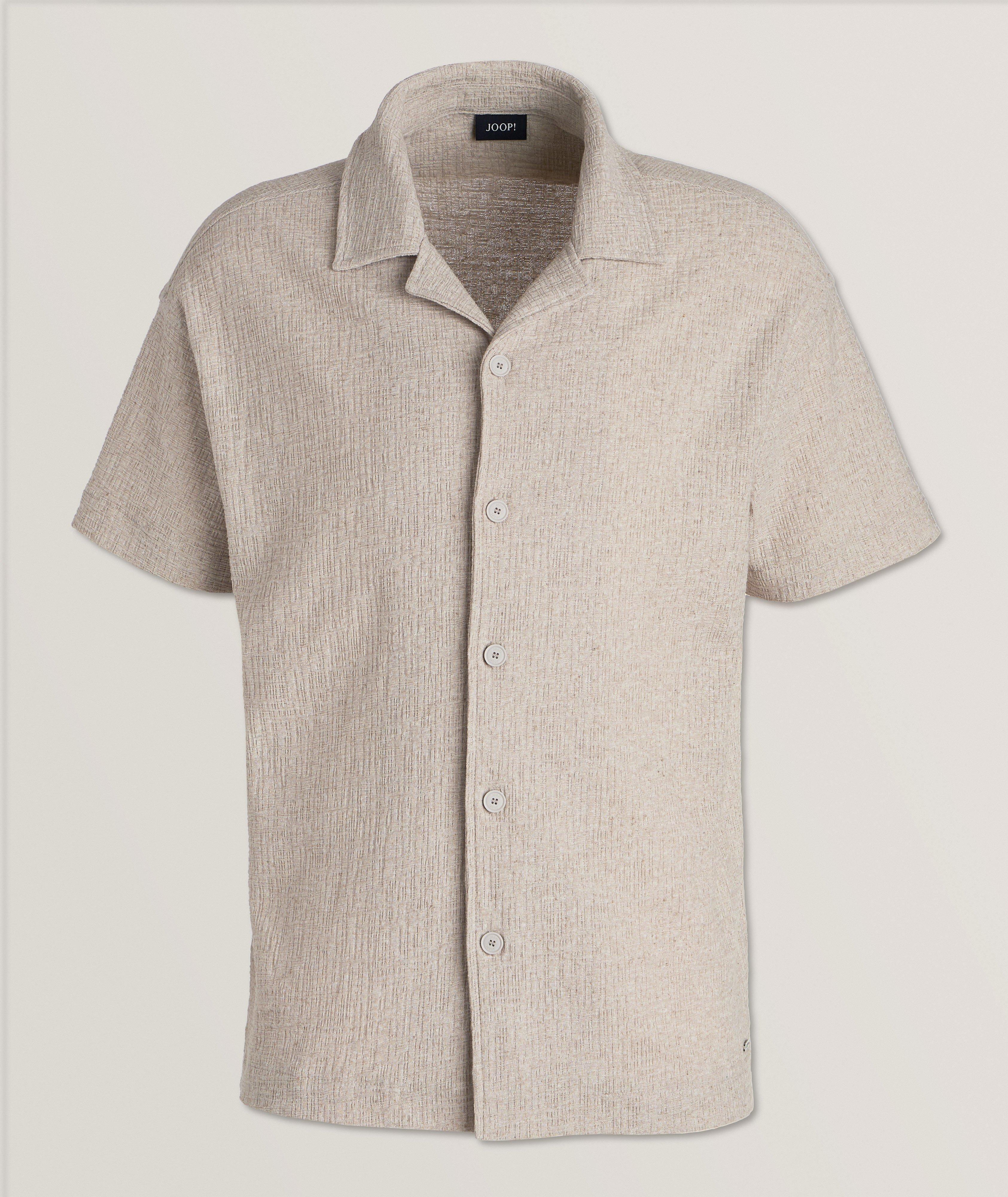 Tate Textured Cotton-Blend Camp Shirt  image 0