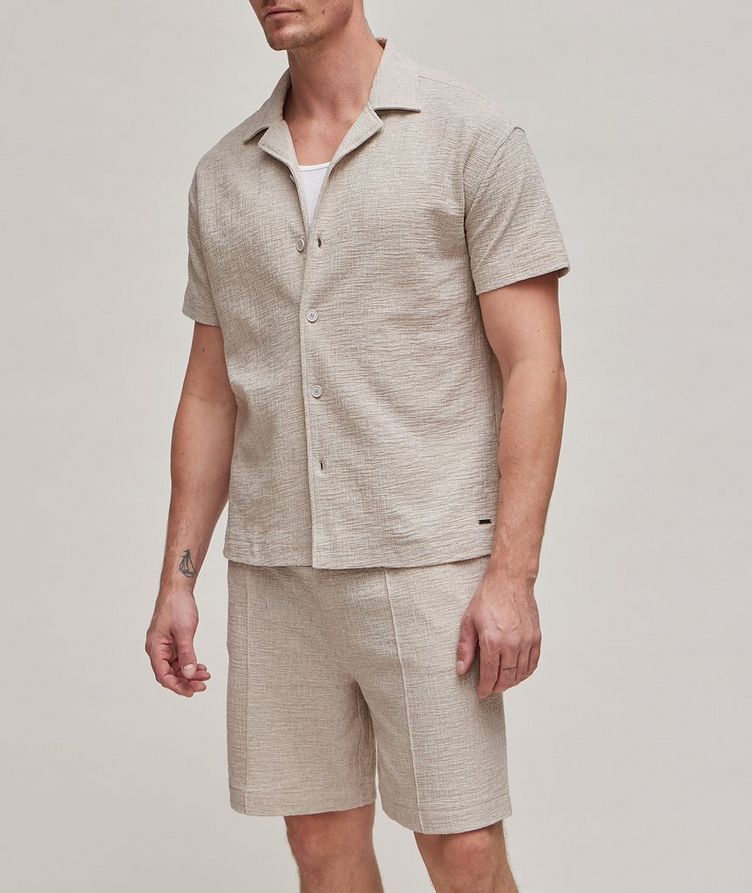 Tate Textured Cotton-Blend Camp Shirt  image 1