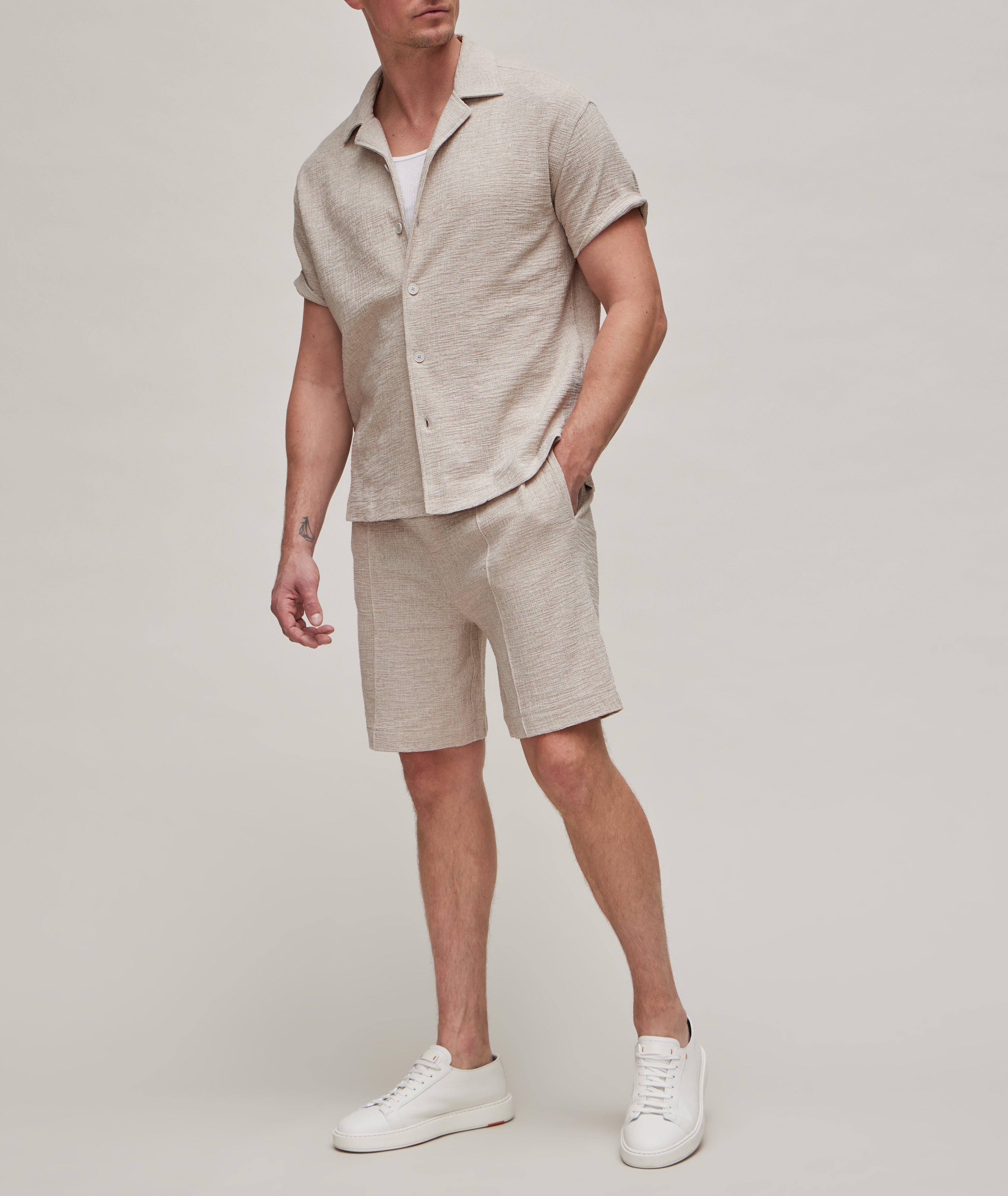 Tate Textured Cotton-Blend Camp Shirt  image 3