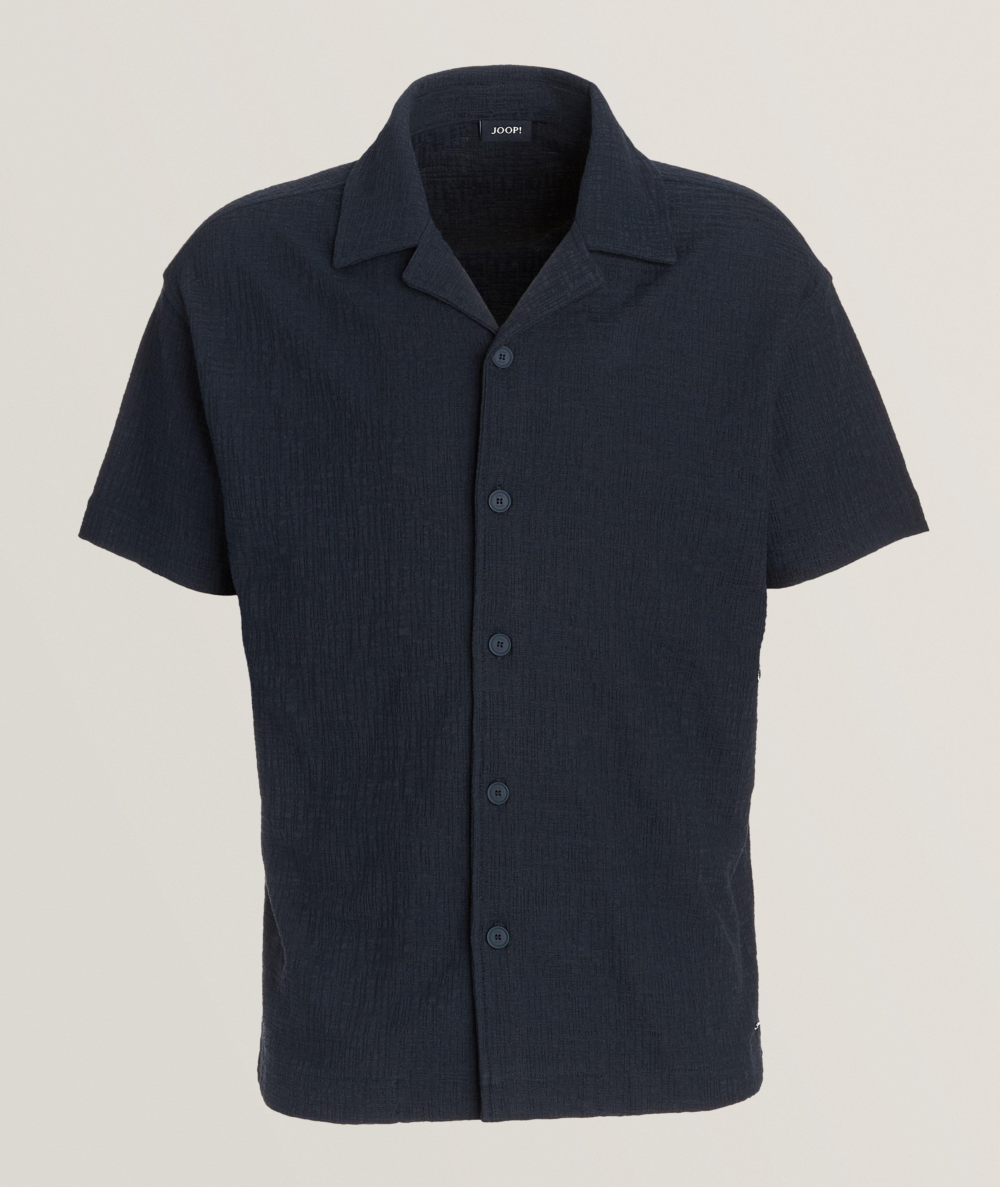 Tate Textured Cotton-Blend Camp Shirt